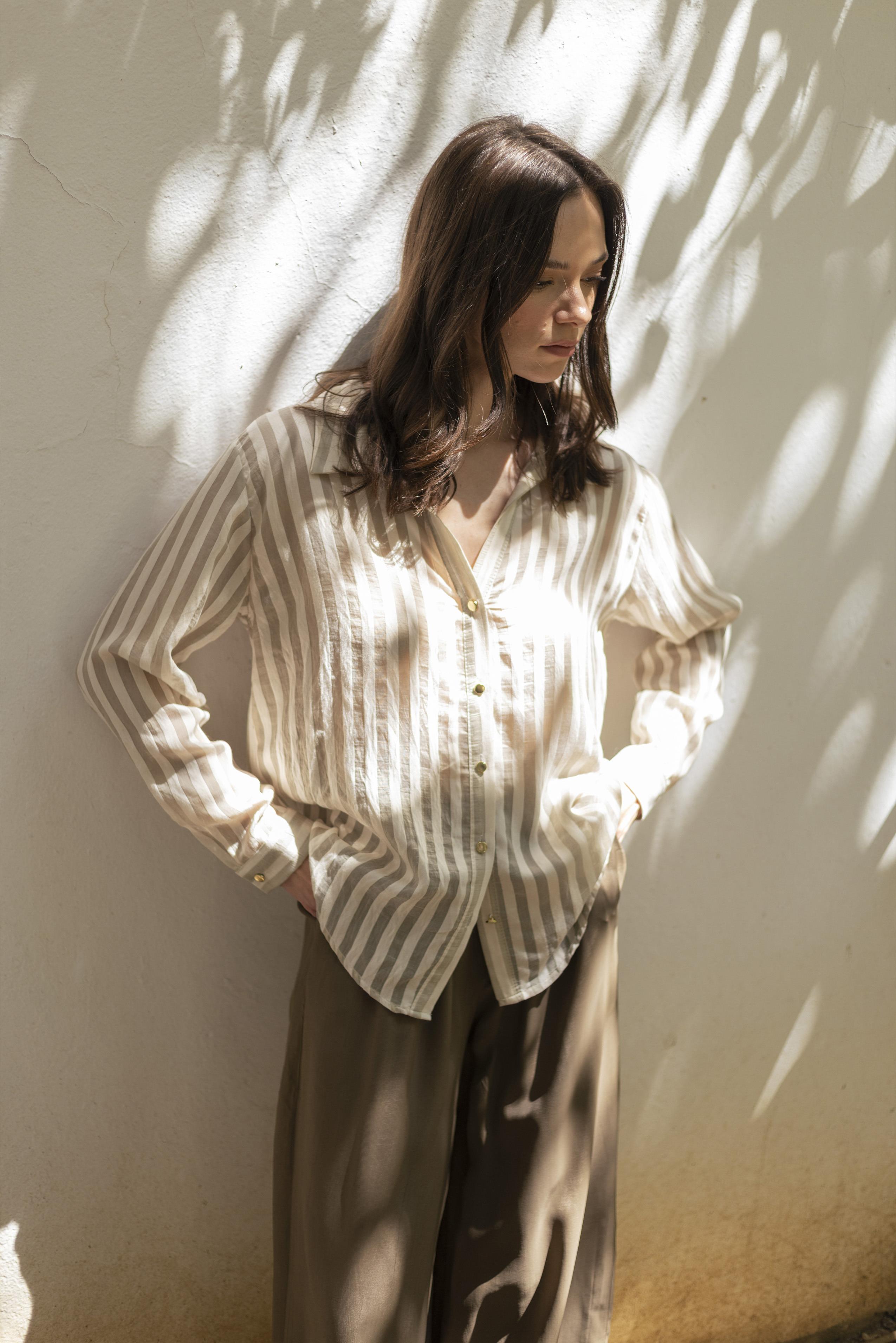 4966 ÇİZGİLİ GÖMLEK HAKİ