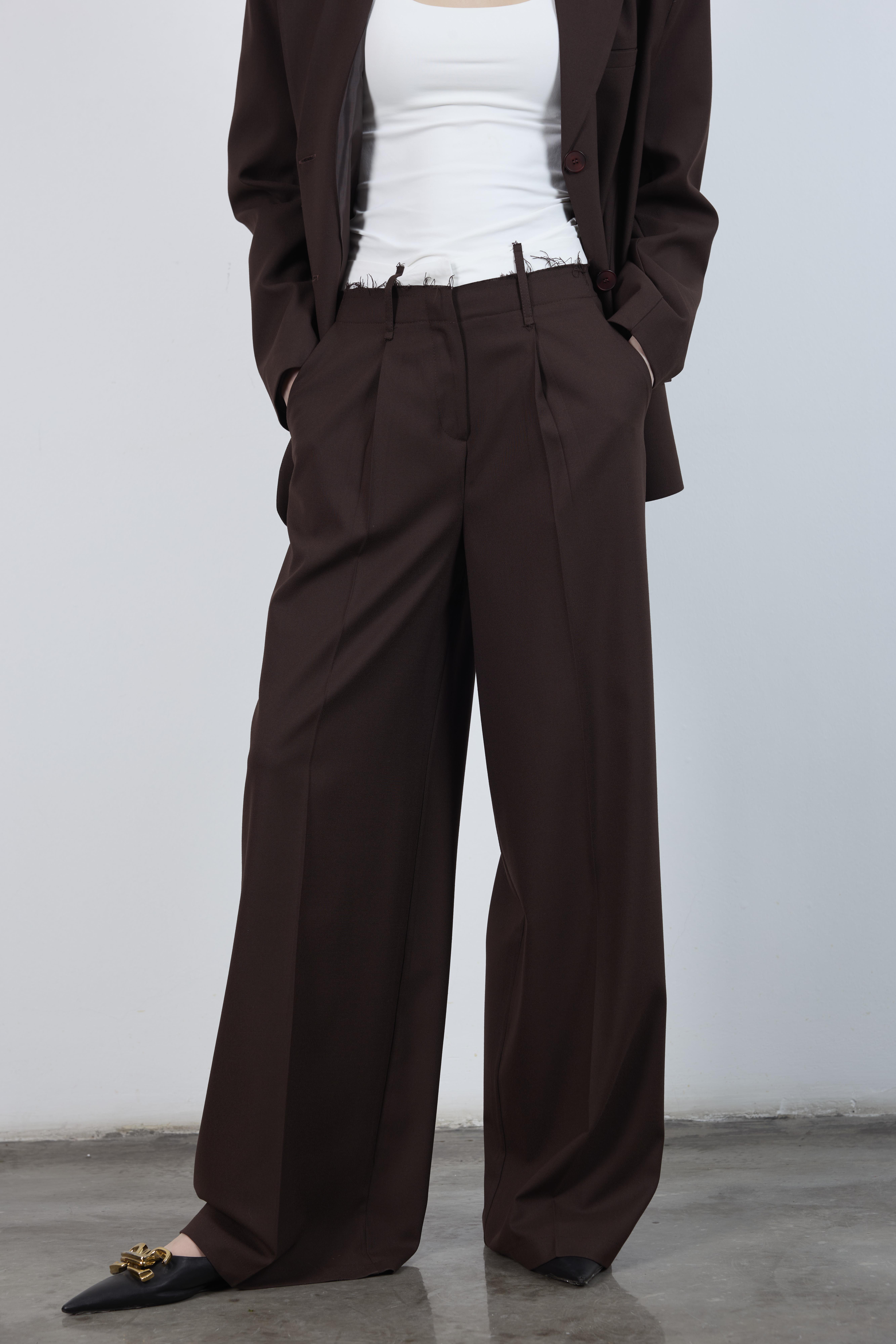 50949 POLİVİSKON PANTOLON KAHVE