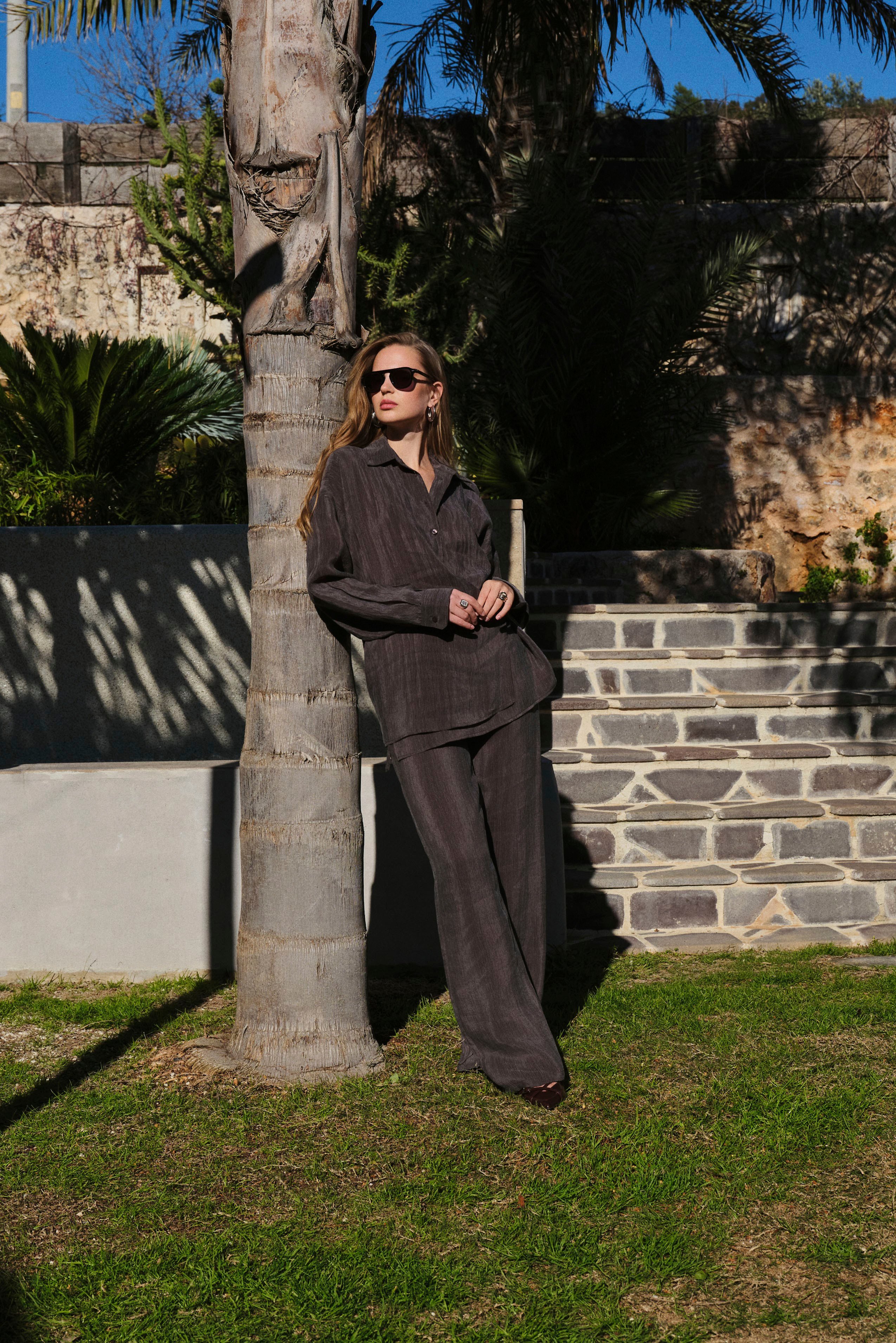 51322 BLUZ PANTOLON TAKIM KAHVE