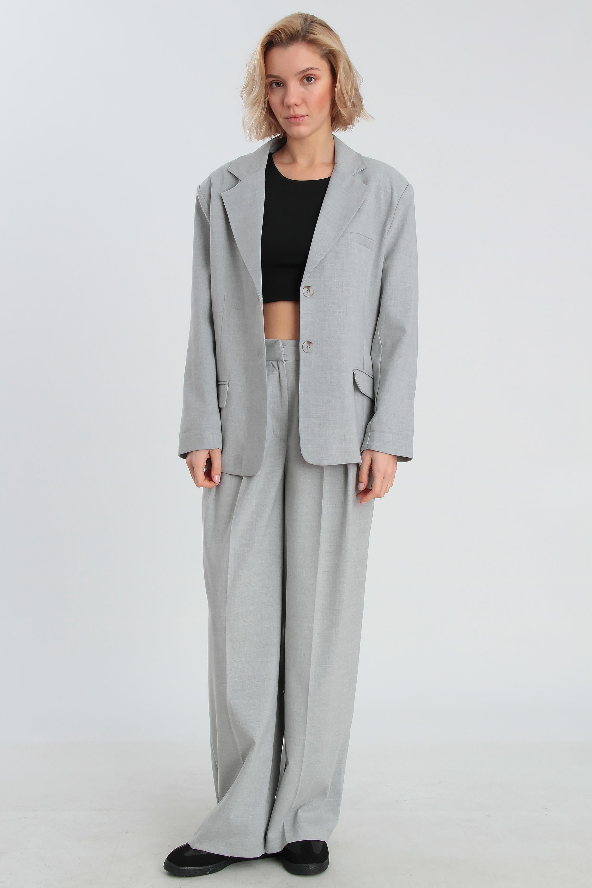 9281 POLİVİSKON CEKET GRİ