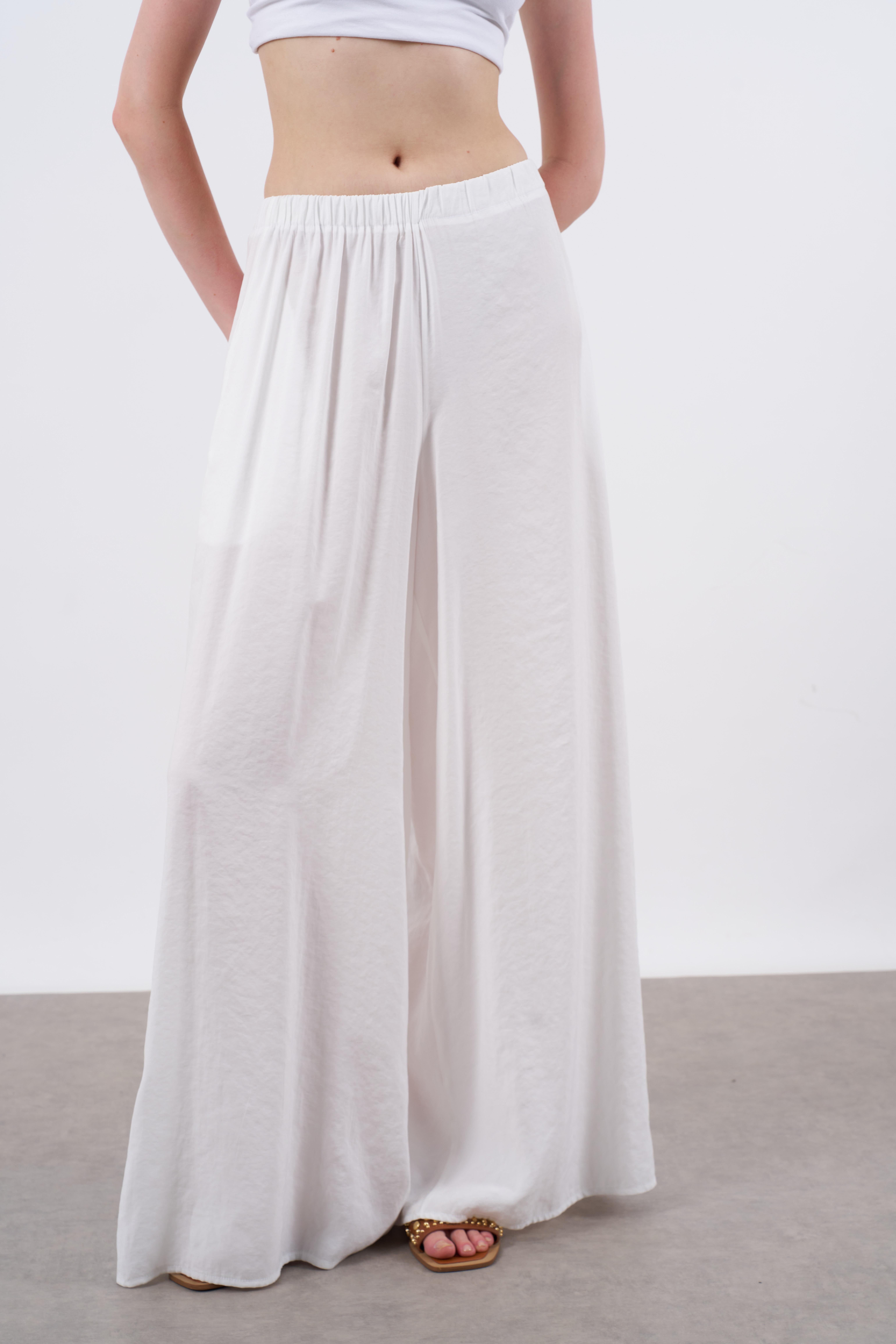50979 LASTİKLİ PANTOLON BEYAZ