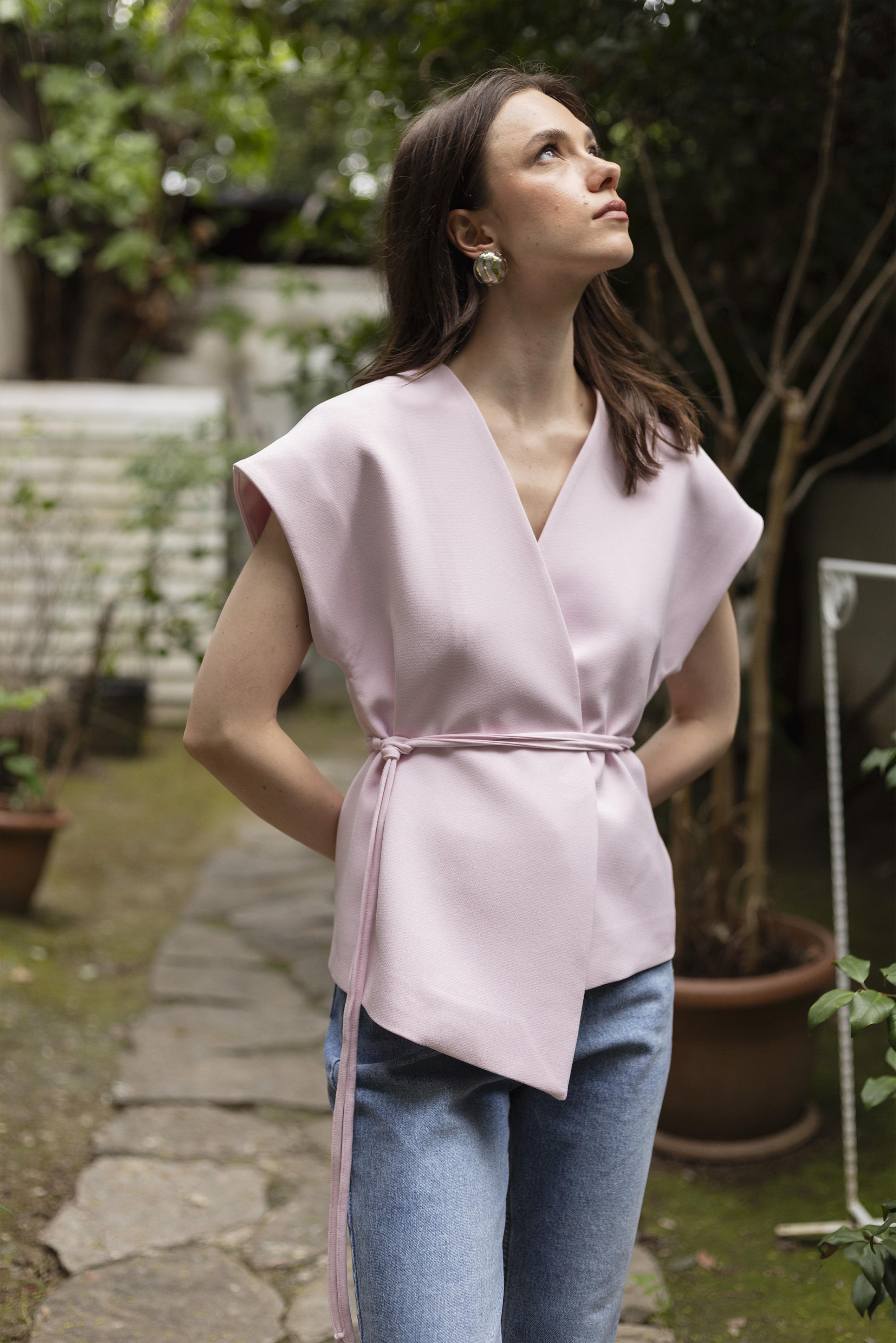 9567 ATLAS YELEK ŞEKER PEMBE