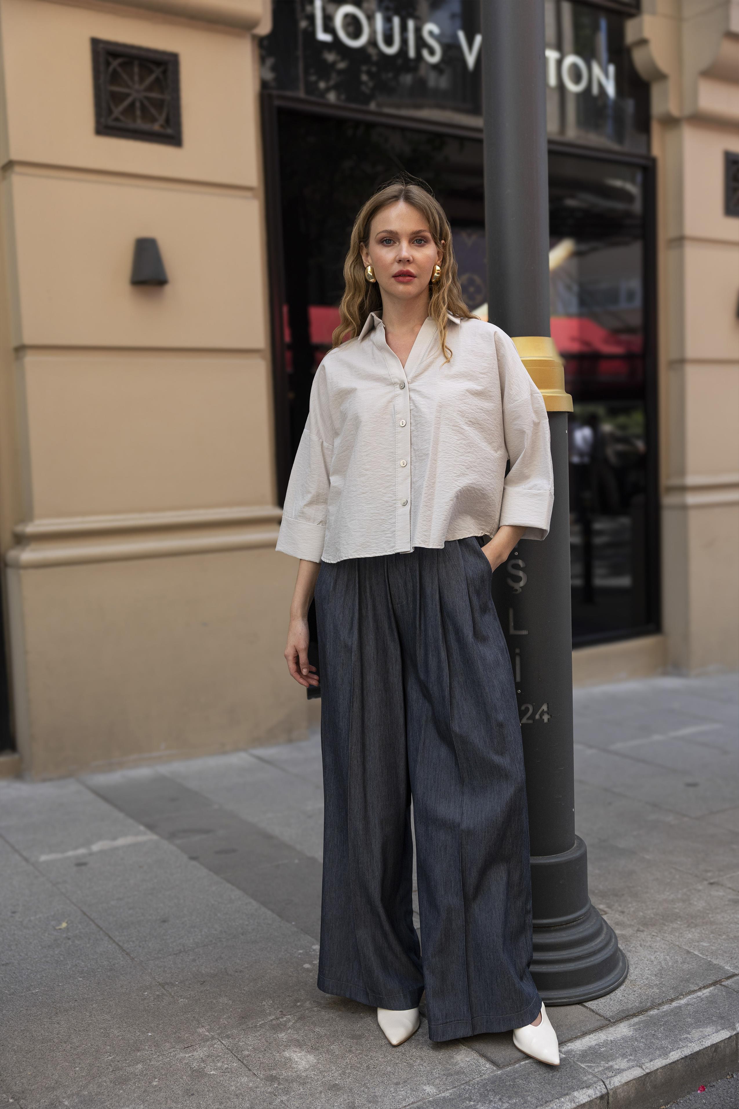 4973 OVERSIZE GÖMLEK TAŞ