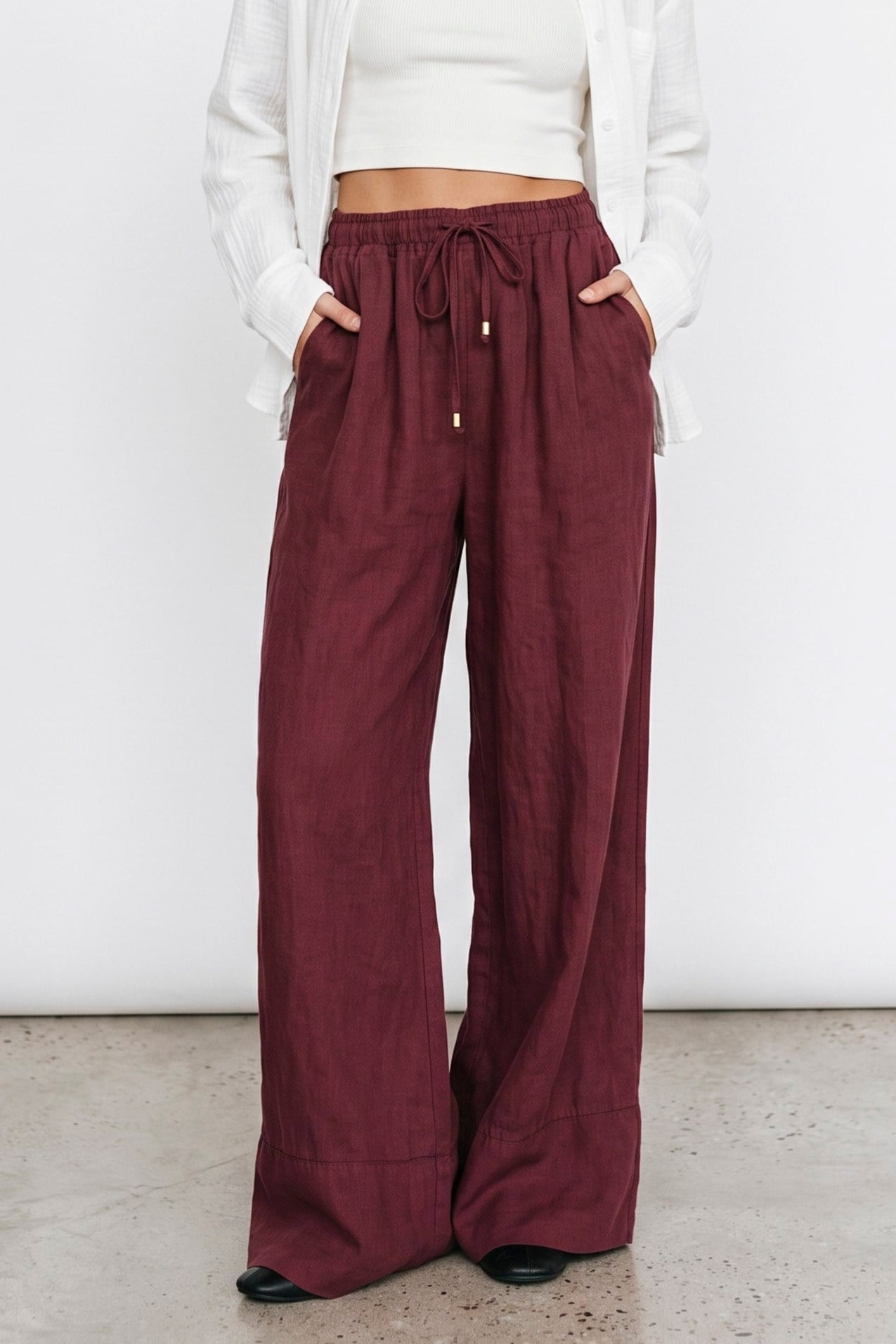50886 KETEN PANTOLON BORDO