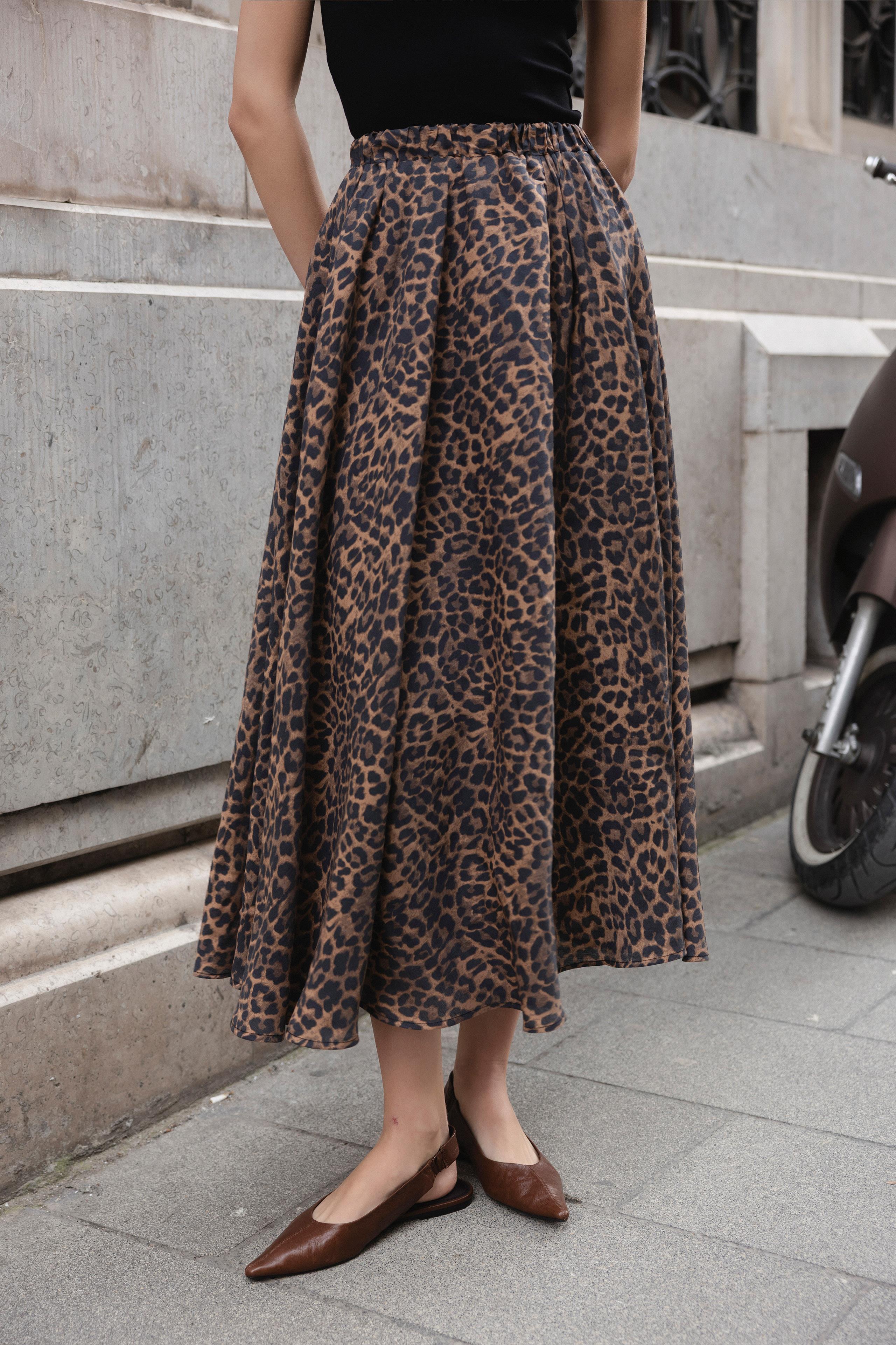 3278 LEOPAR DESEN ETEK KAHVE