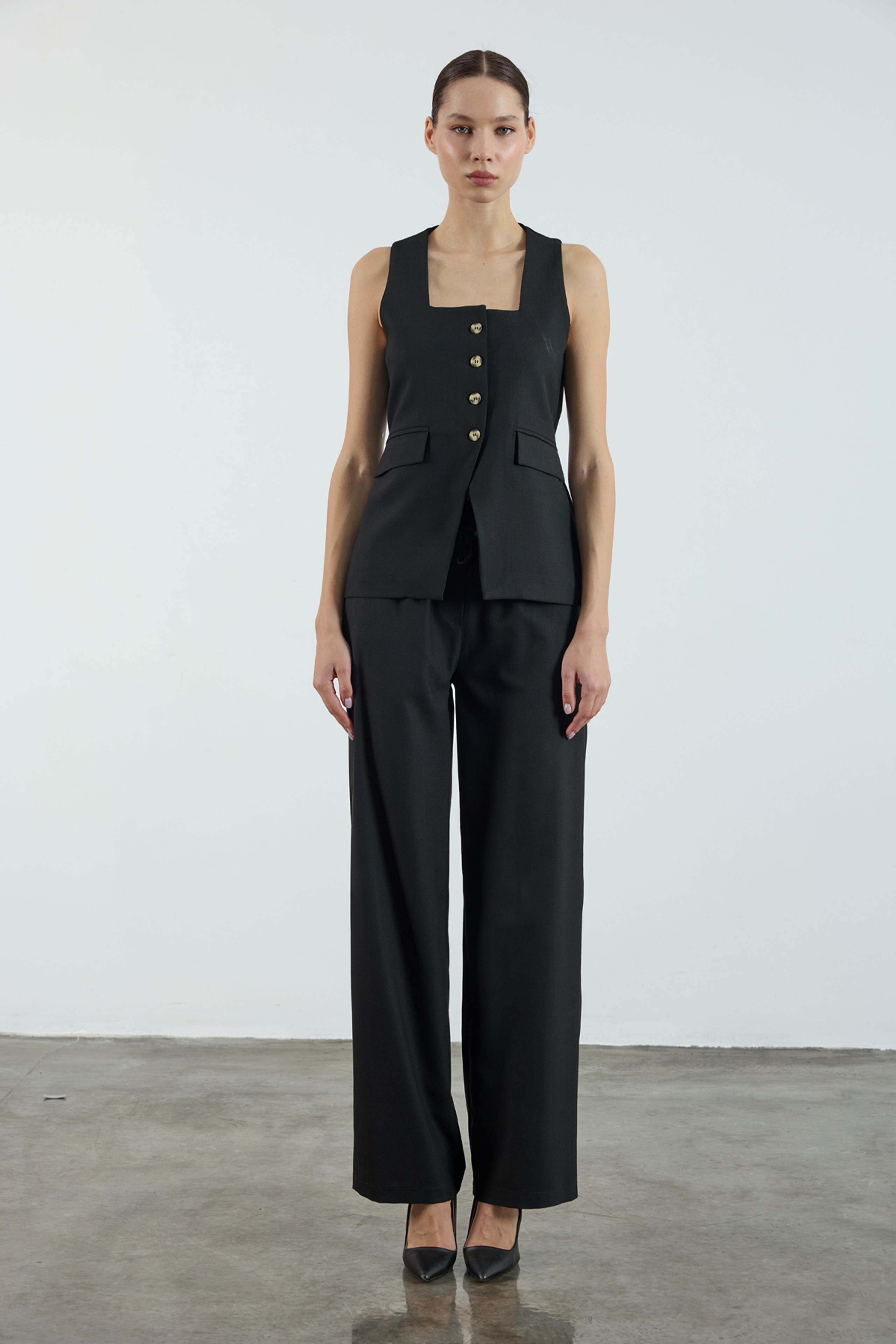 51102 YELEKLİ TAKIM SİYAH