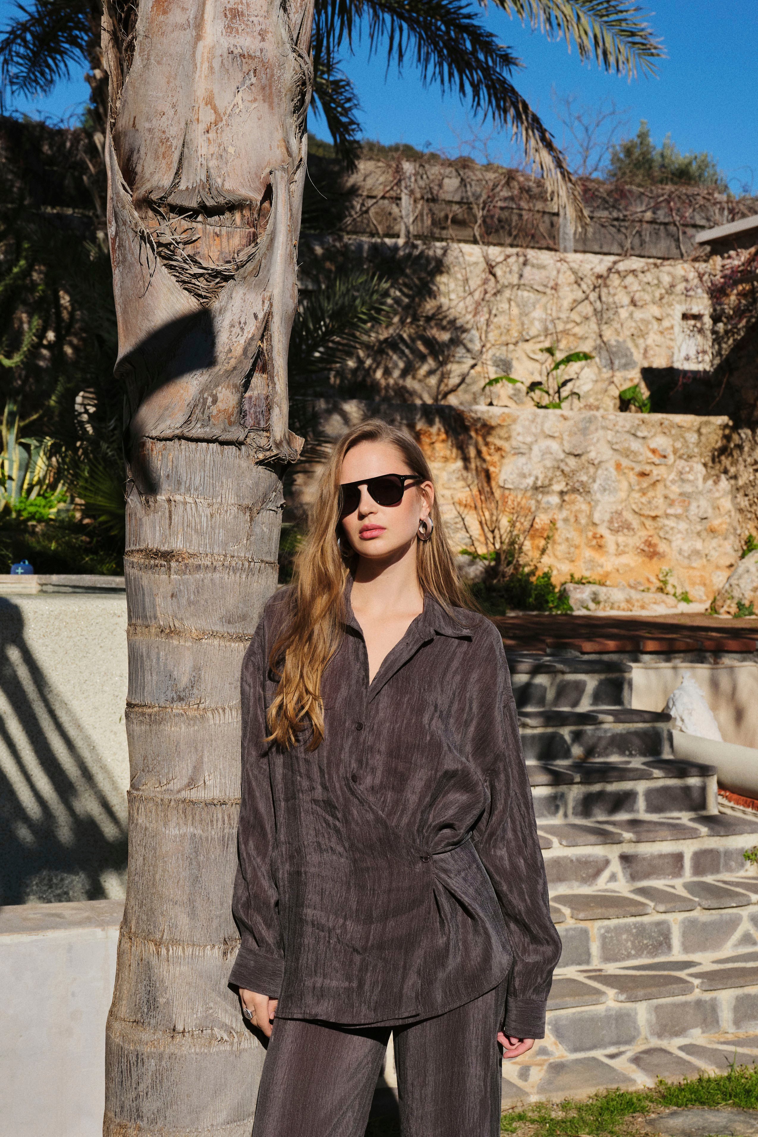 51322 BLUZ PANTOLON TAKIM KAHVE