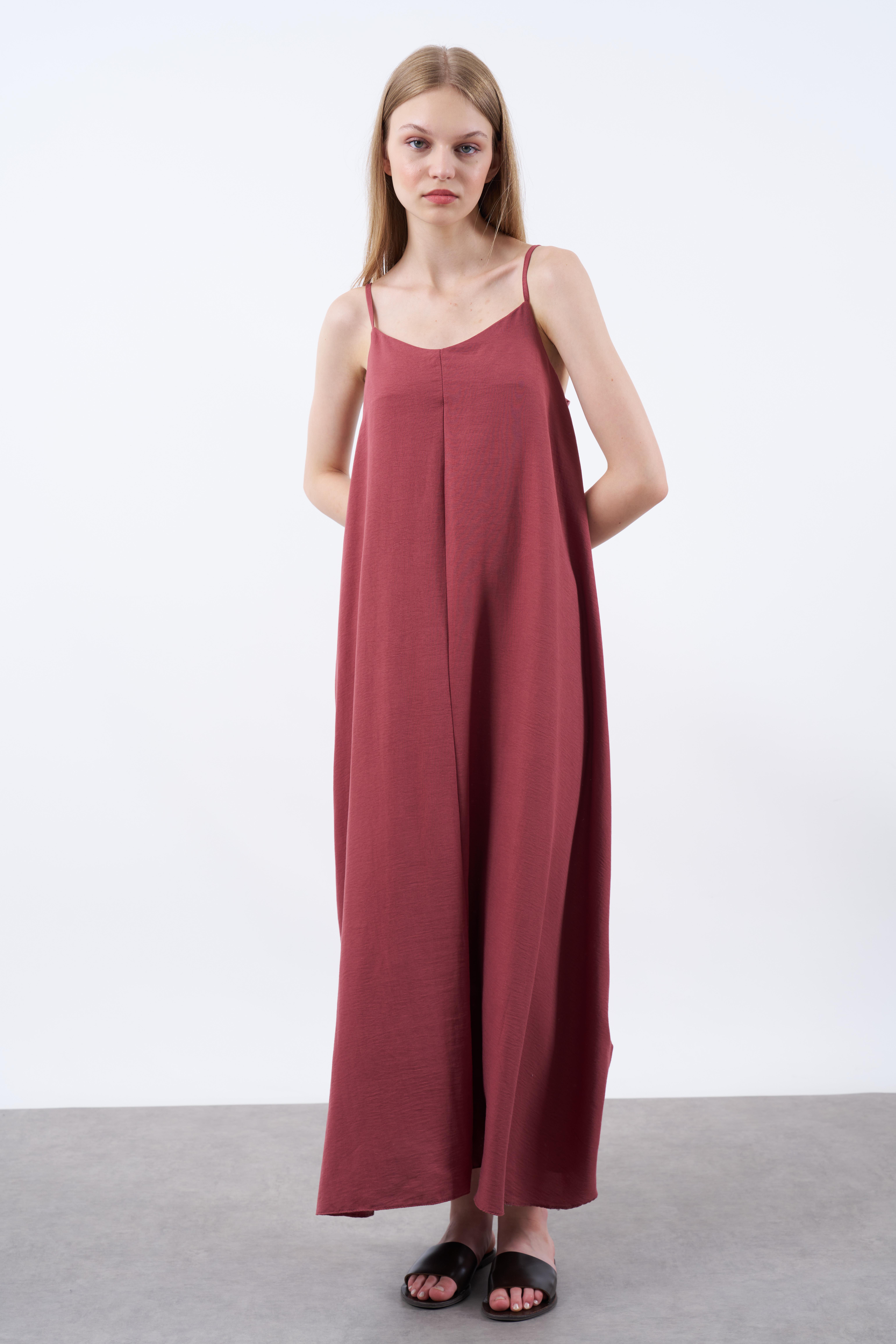 2975 ASKILI ELBİSE BORDO