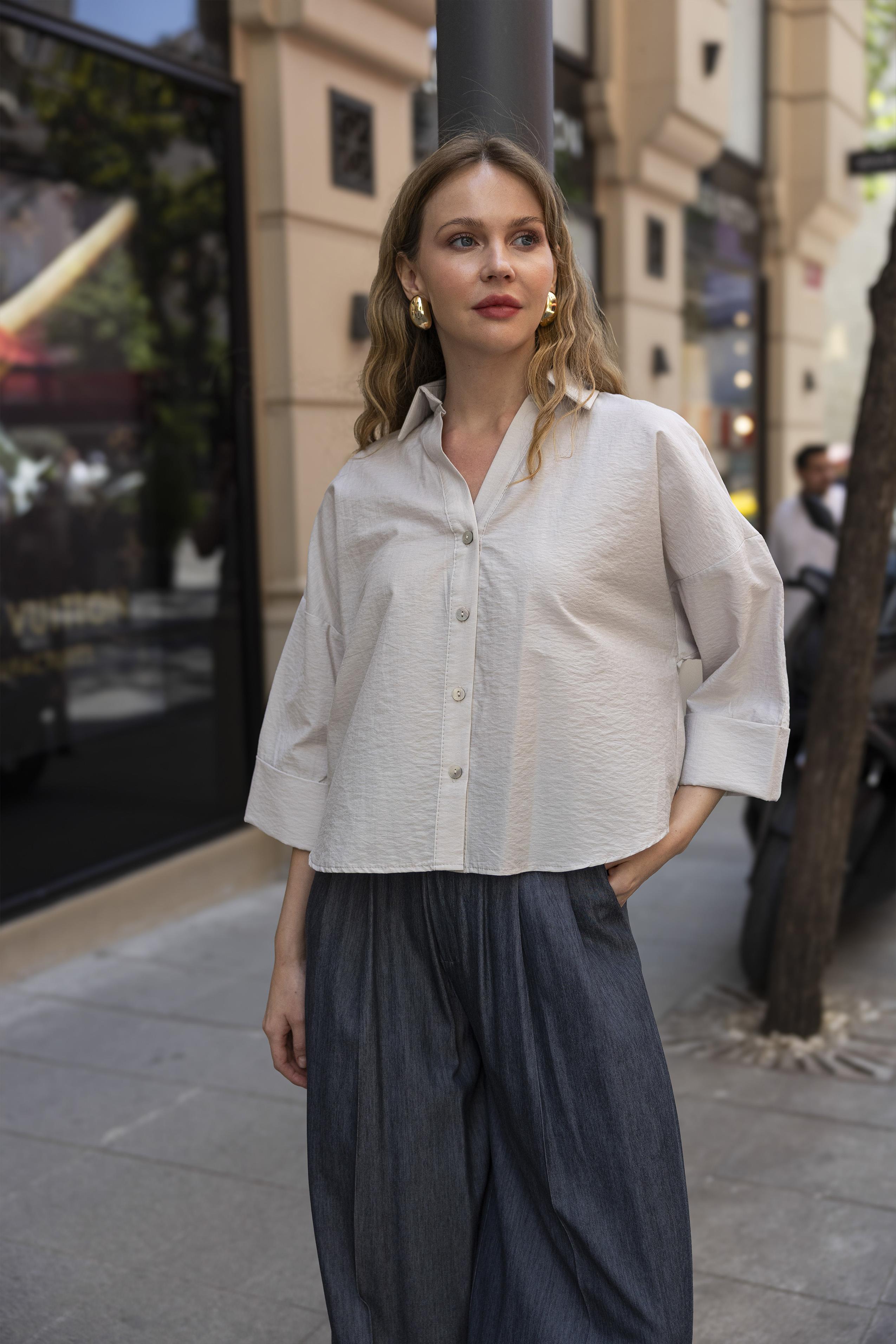 4973 OVERSIZE GÖMLEK TAŞ