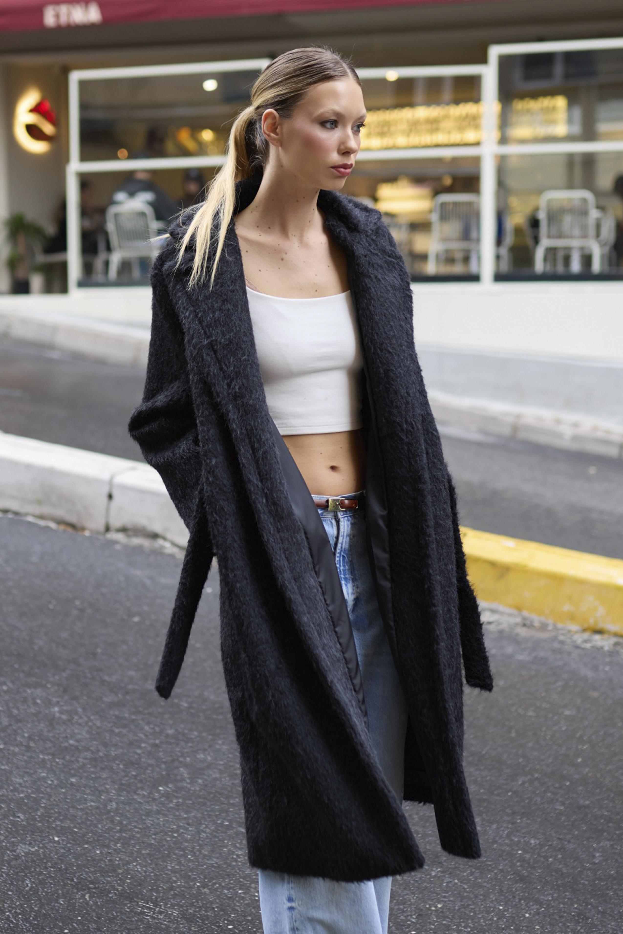 9603 OVERSIZE KÜRK SİYAH