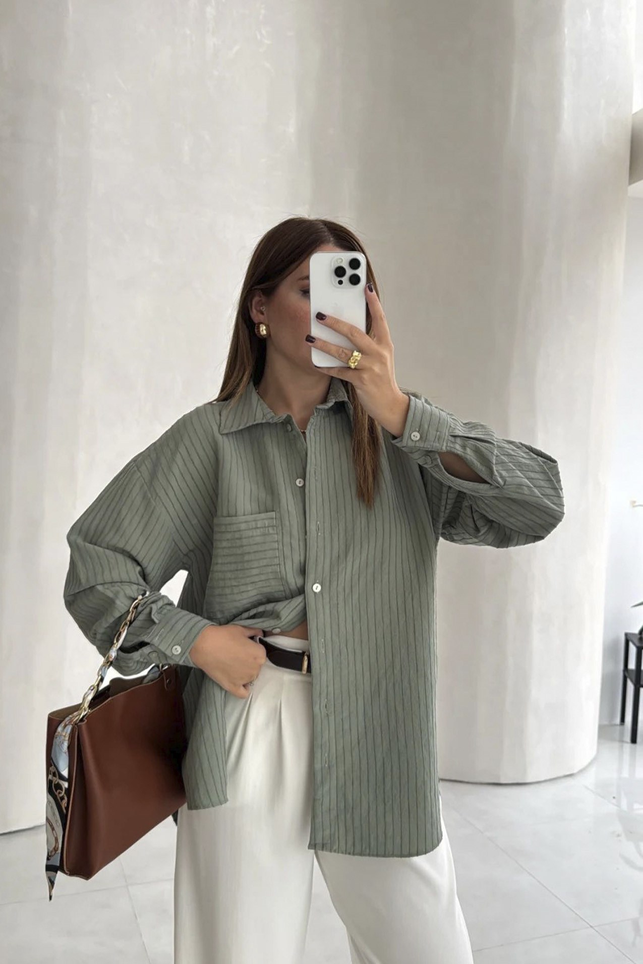 5000 OVERSIZE GÖMLEK ÇAĞLA YEŞİL