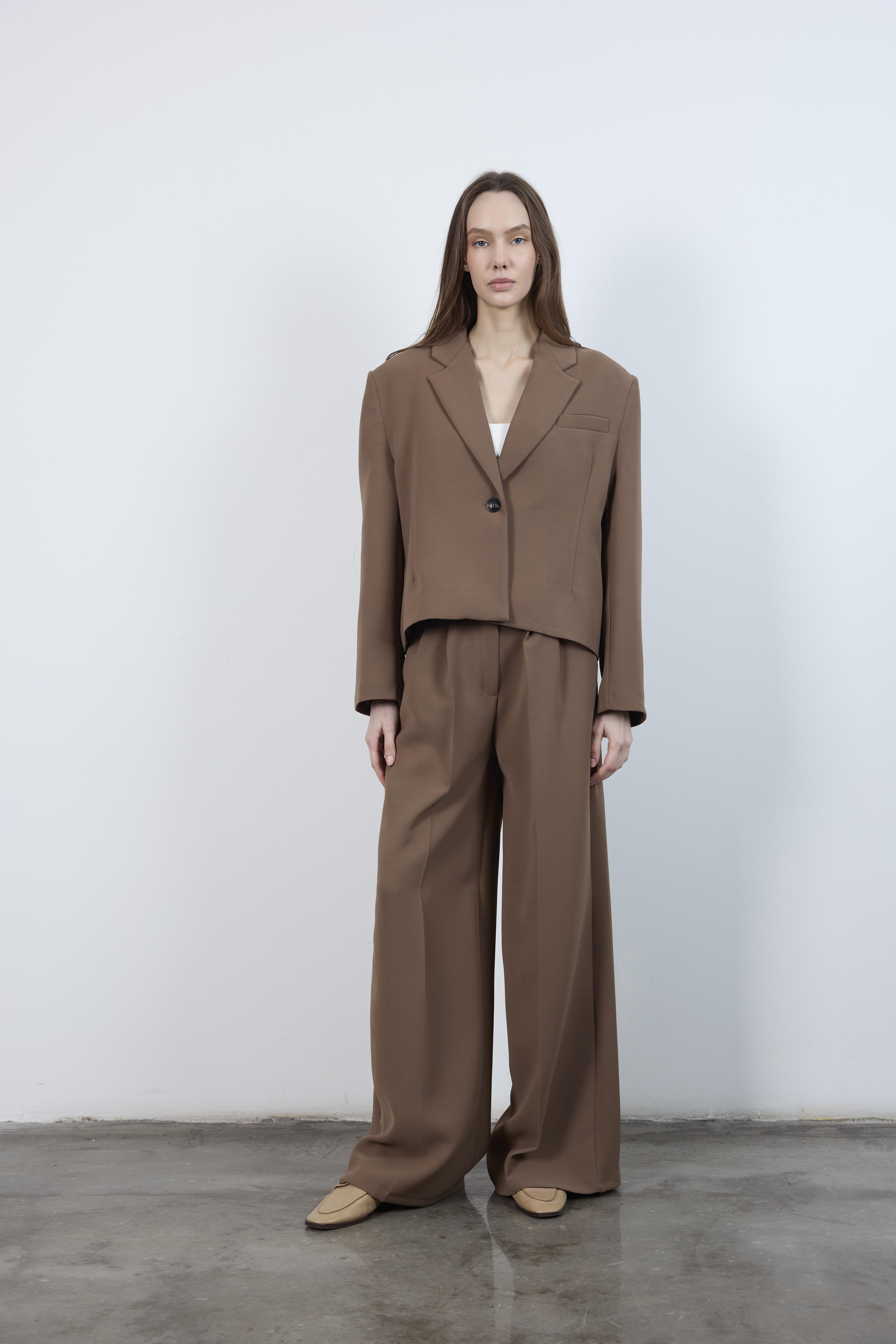 9489 CEKET PANTOLON TAKIM CAMEL