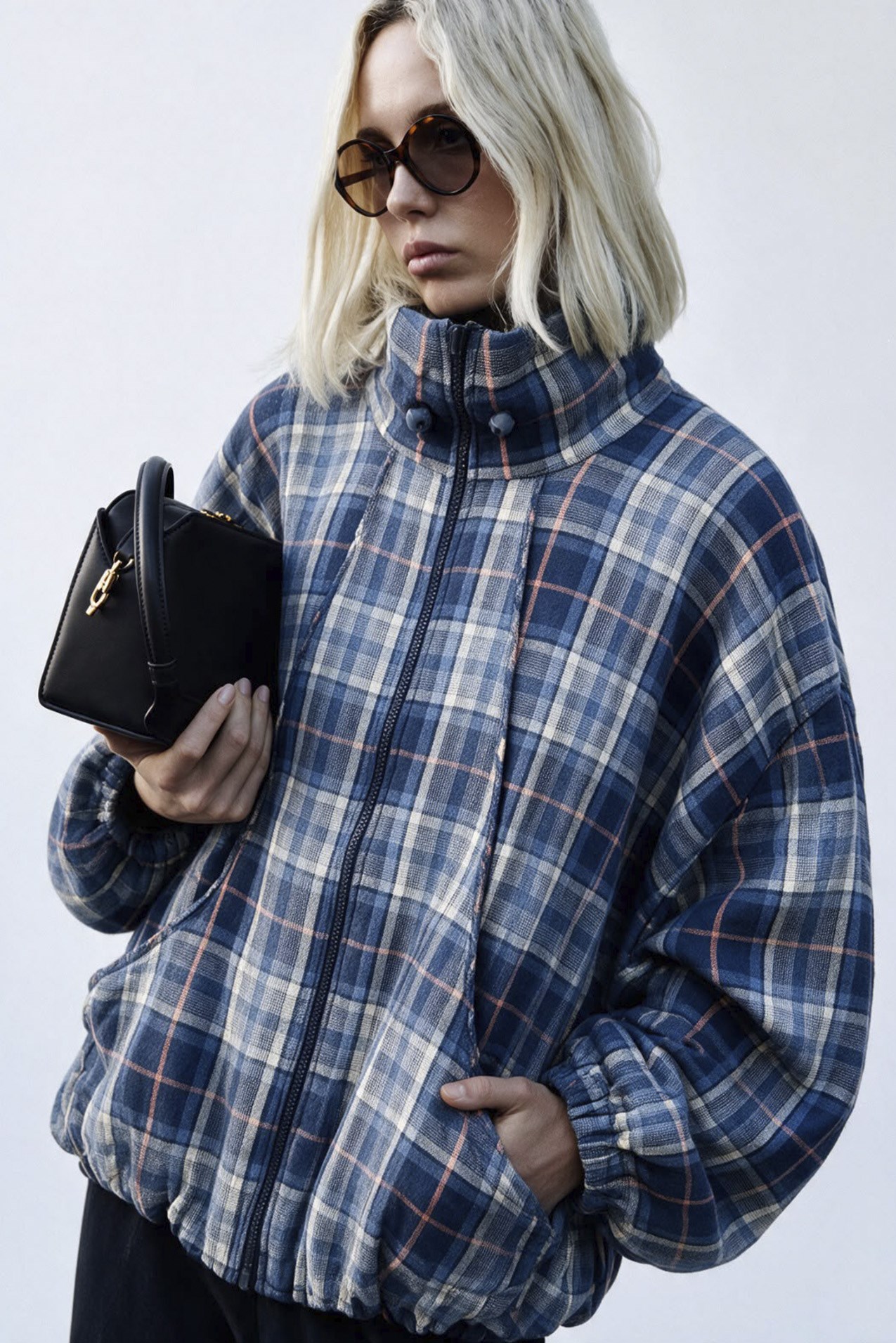 9827 DİK YAKALI REGLAN CEKET LACİVERT