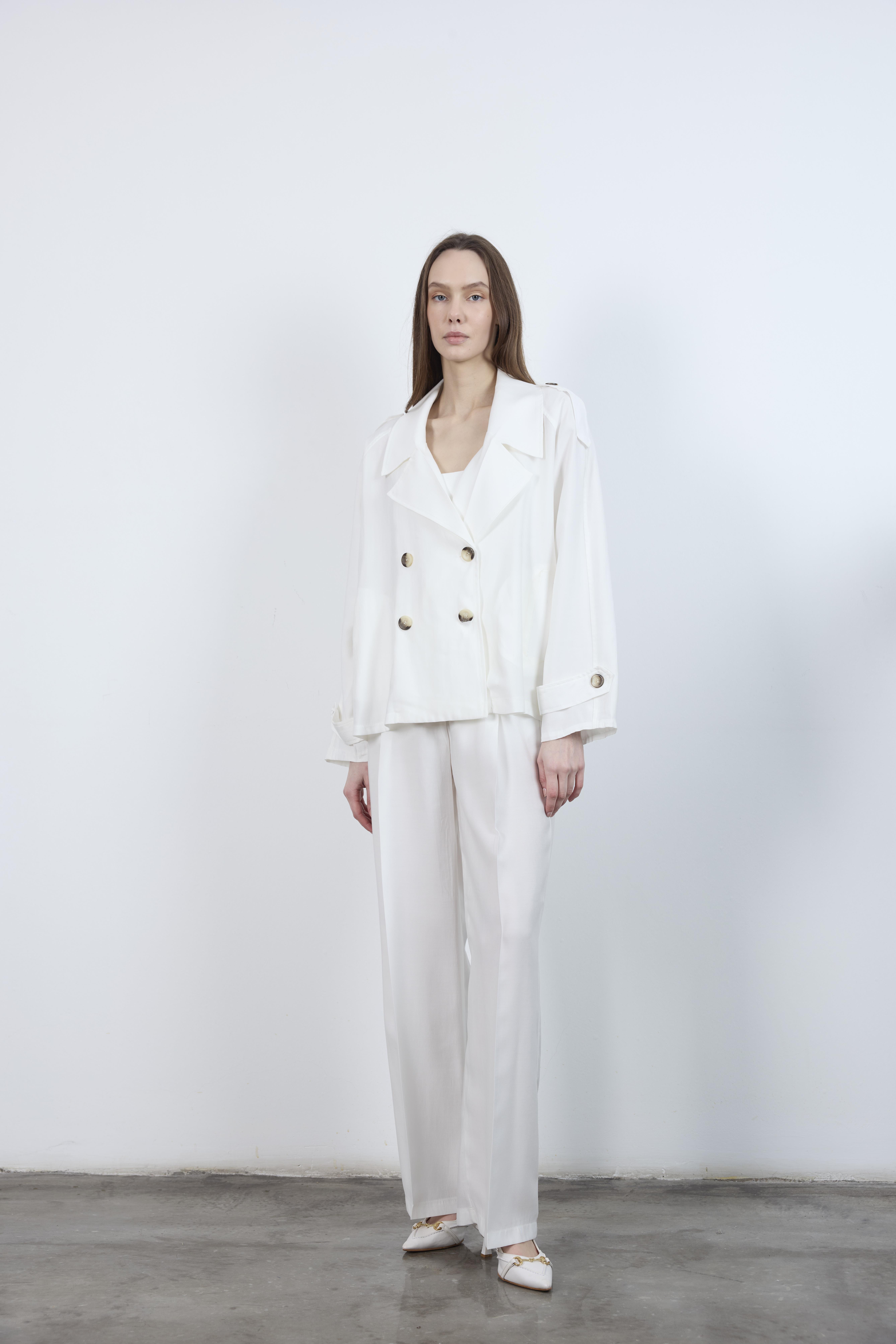 9547 KISA TRENÇ EKRU