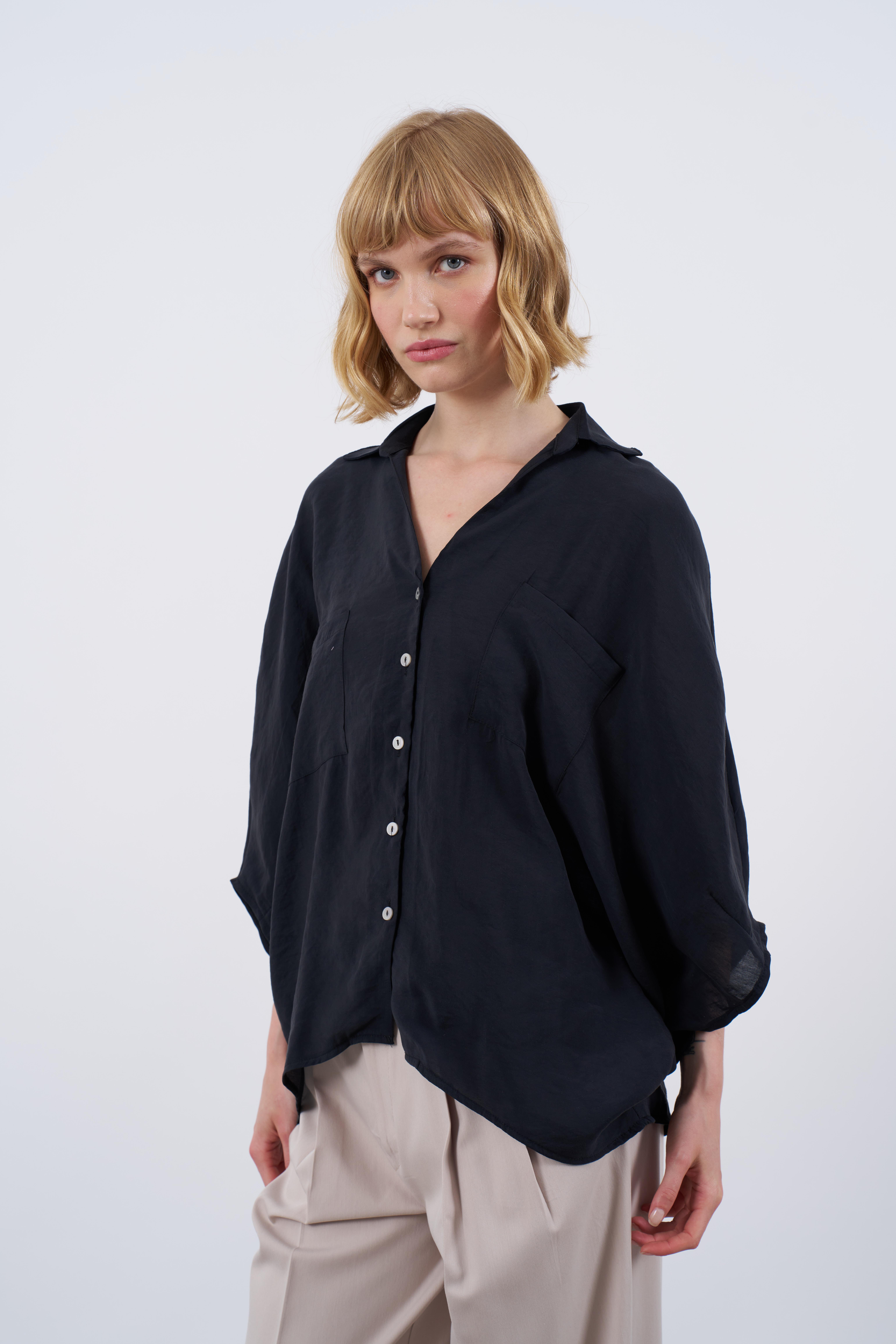 4925 OVERSIZE GÖMLEK SİYAH