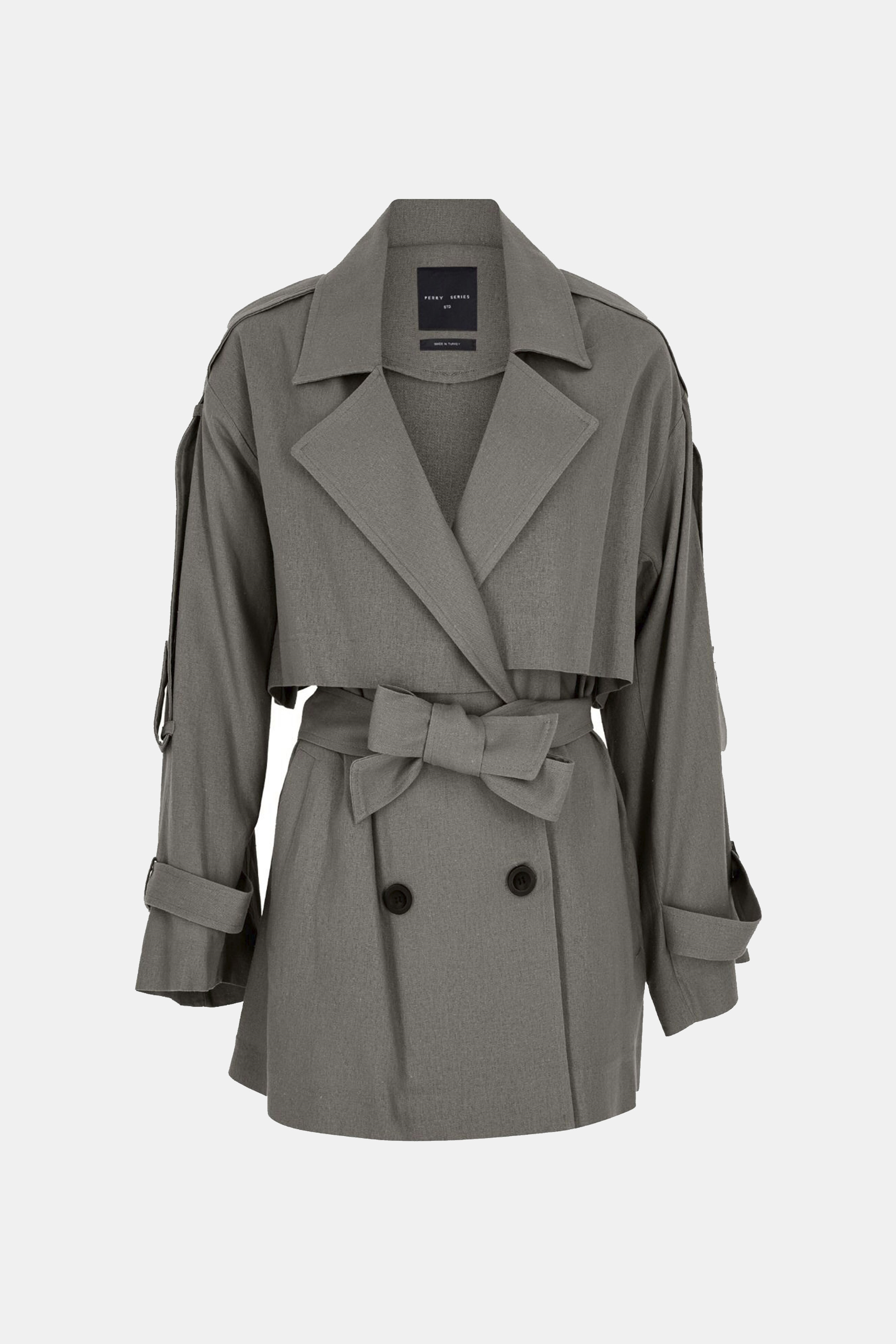 9673 ASTARSIZ APOLETLİ TRENÇ HAKİ