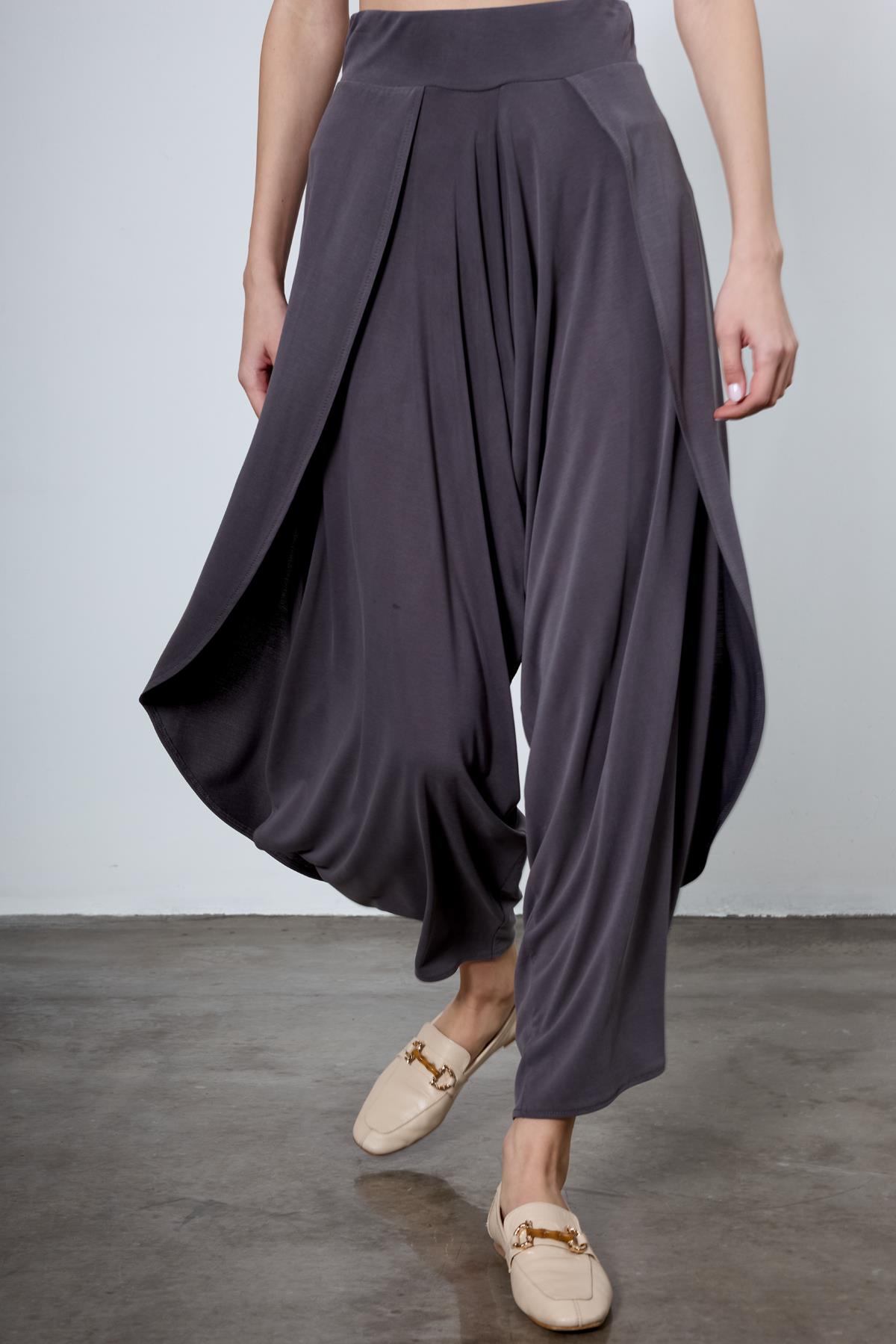 51147 YIRTMAÇLI ŞALVAR PANTOLON ANTRASİT