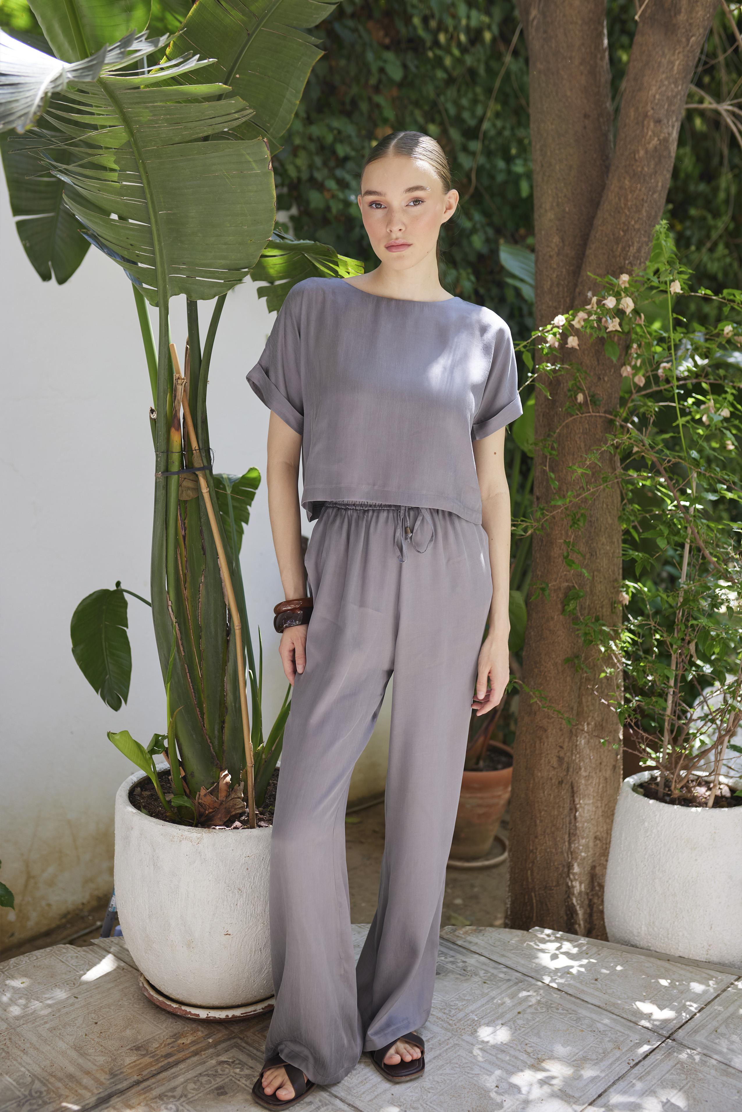 51163 BLUZ PANTOLON TAKIM GRİ