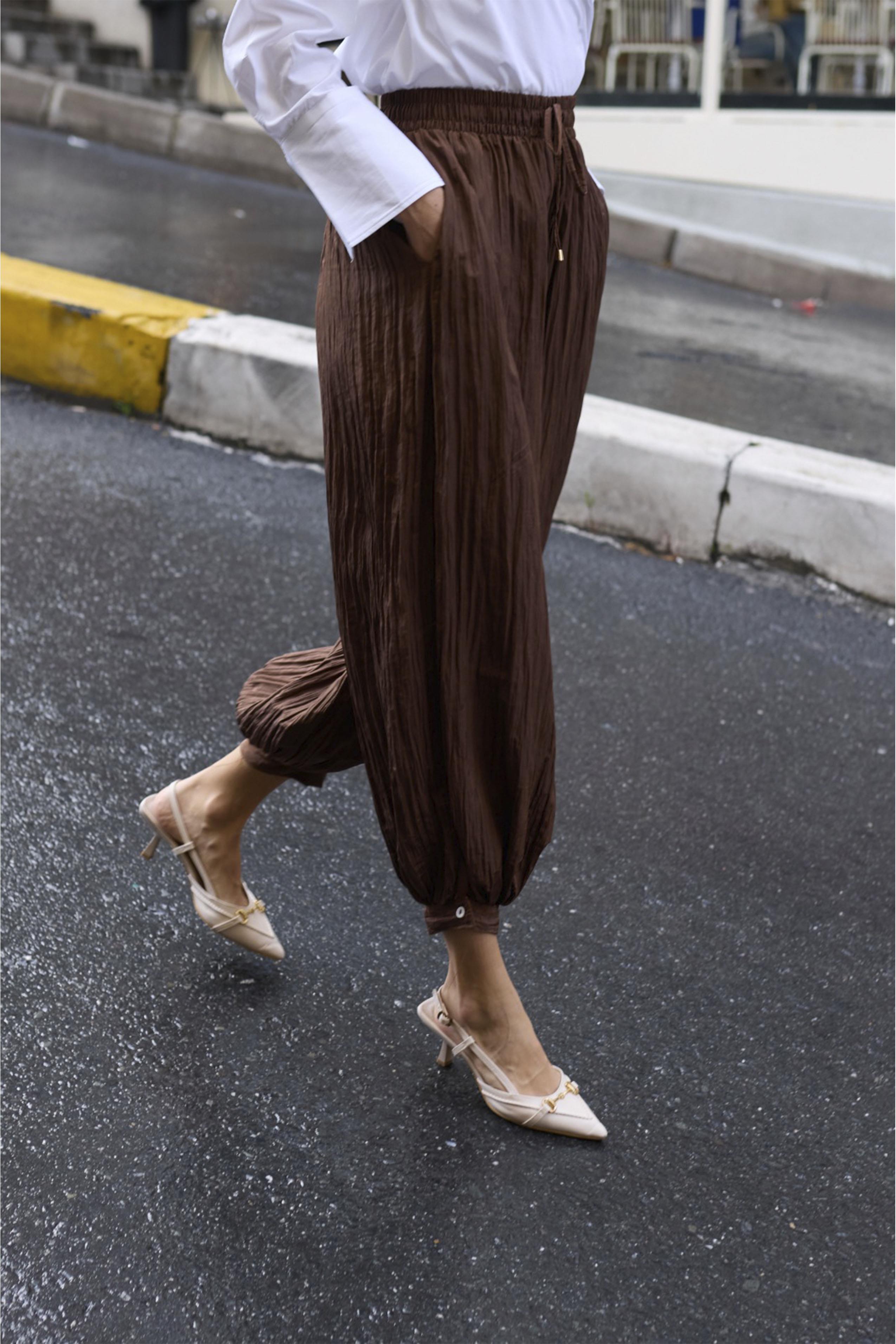 51226 ŞALVAR PANTOLON KAHVE