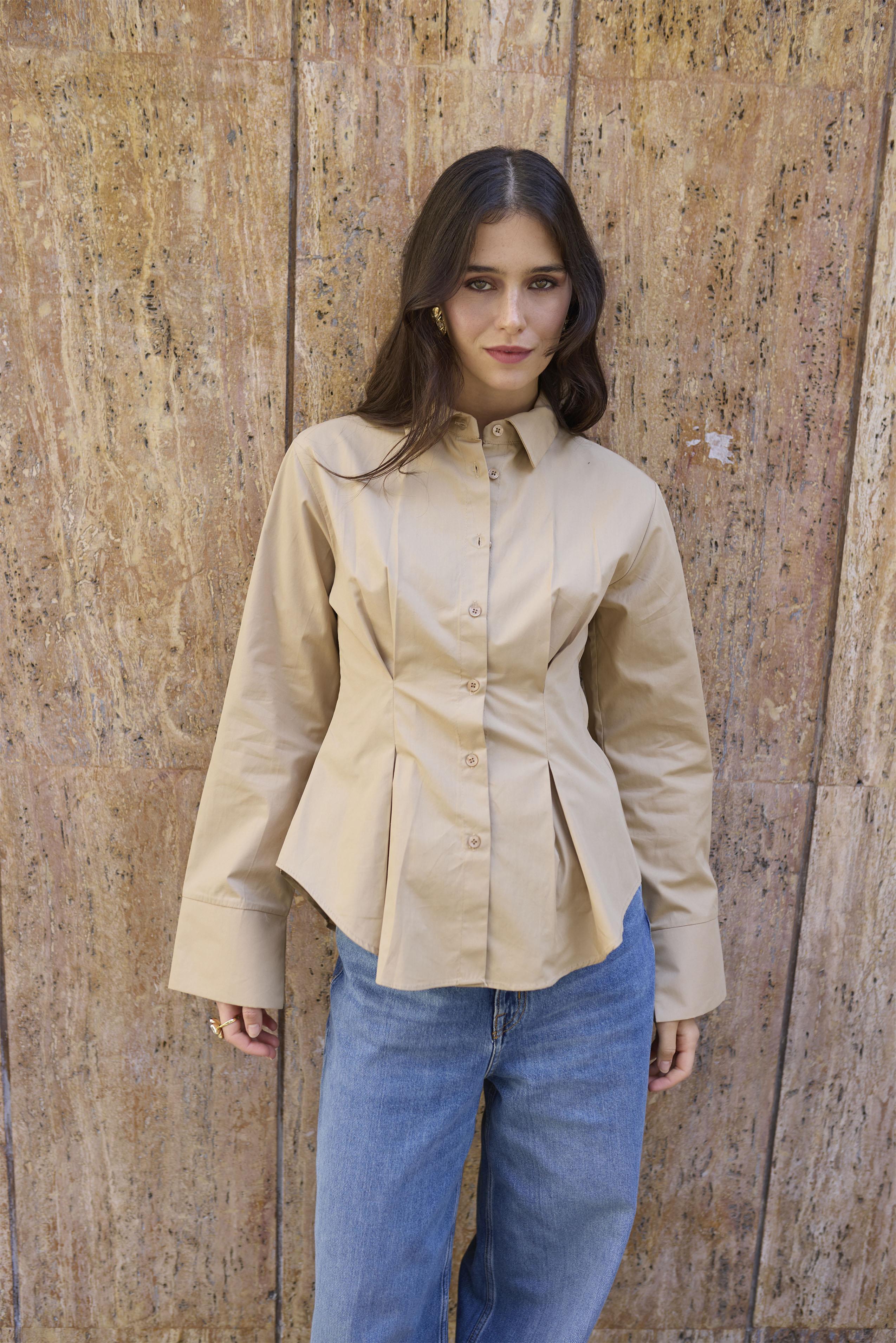 4965 PİLİLİ GÖMLEK CAMEL