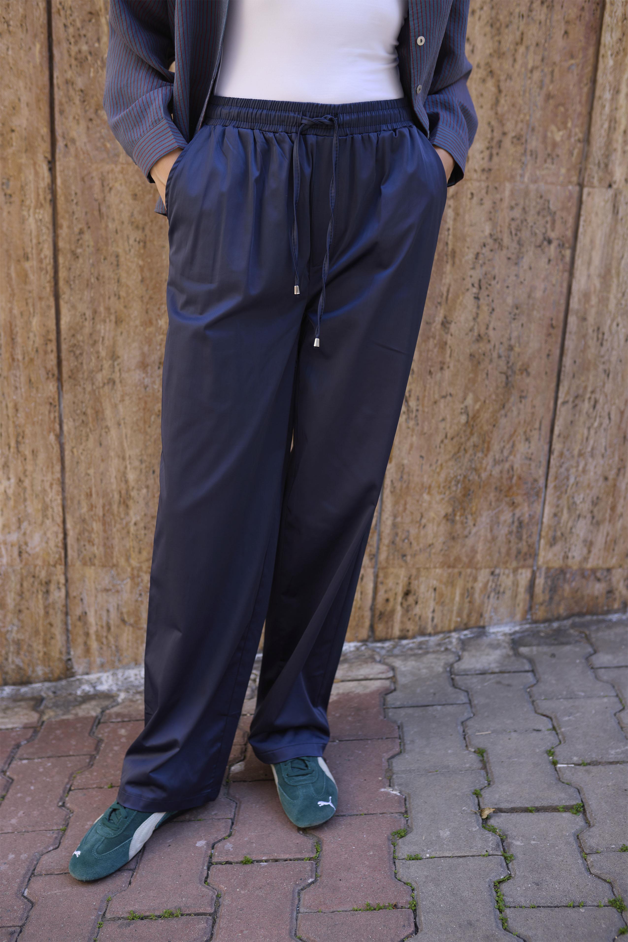 51229 SATEN PANTOLON LACİVERT