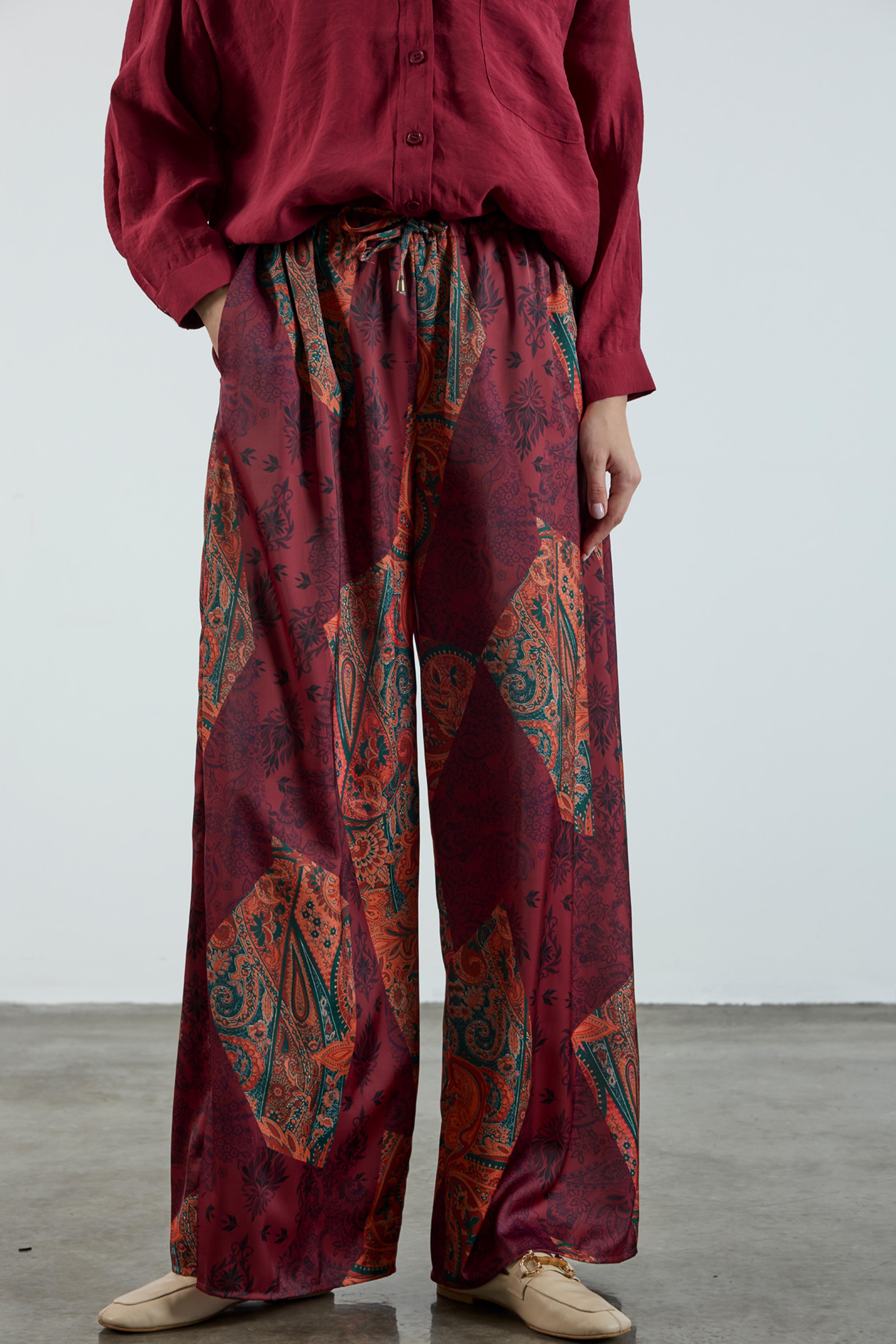 51139 EMPİRME SATEN PANTOLON MÜRDÜM