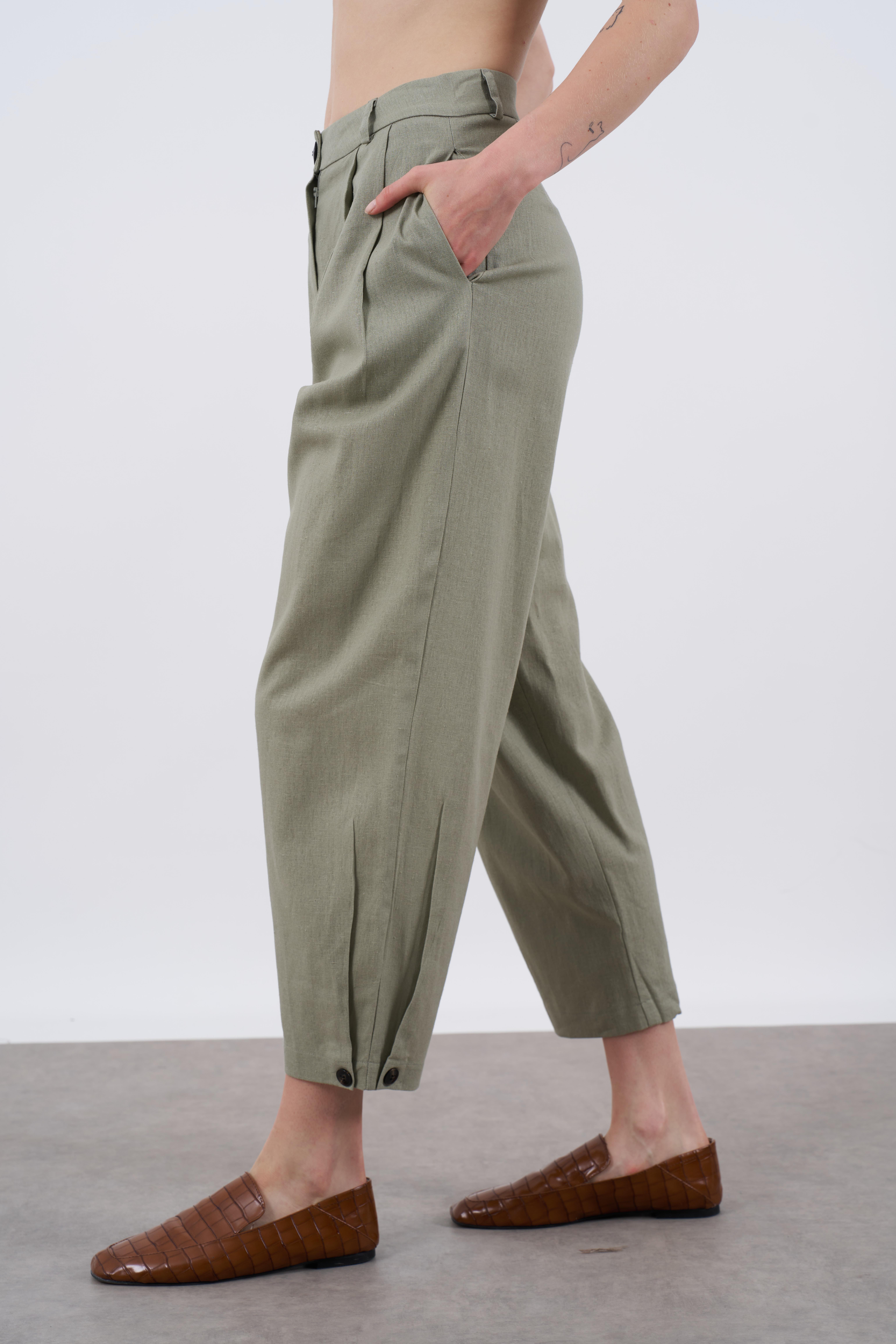 50976 KETEN PANTOLON HAKİ