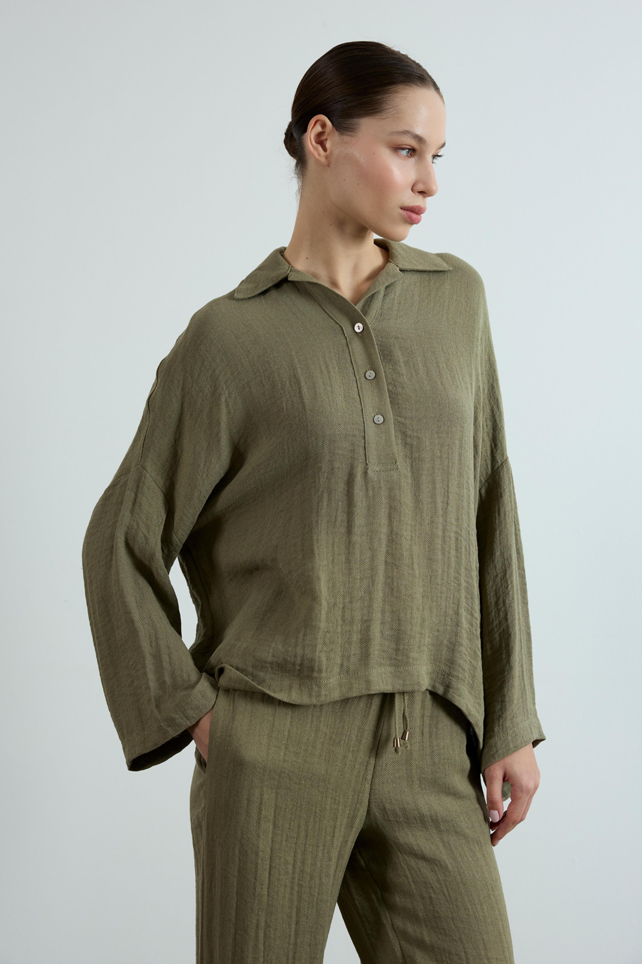 51119 POLO YAKA TİŞÖRT PANTOLON TAKIM HAKİ