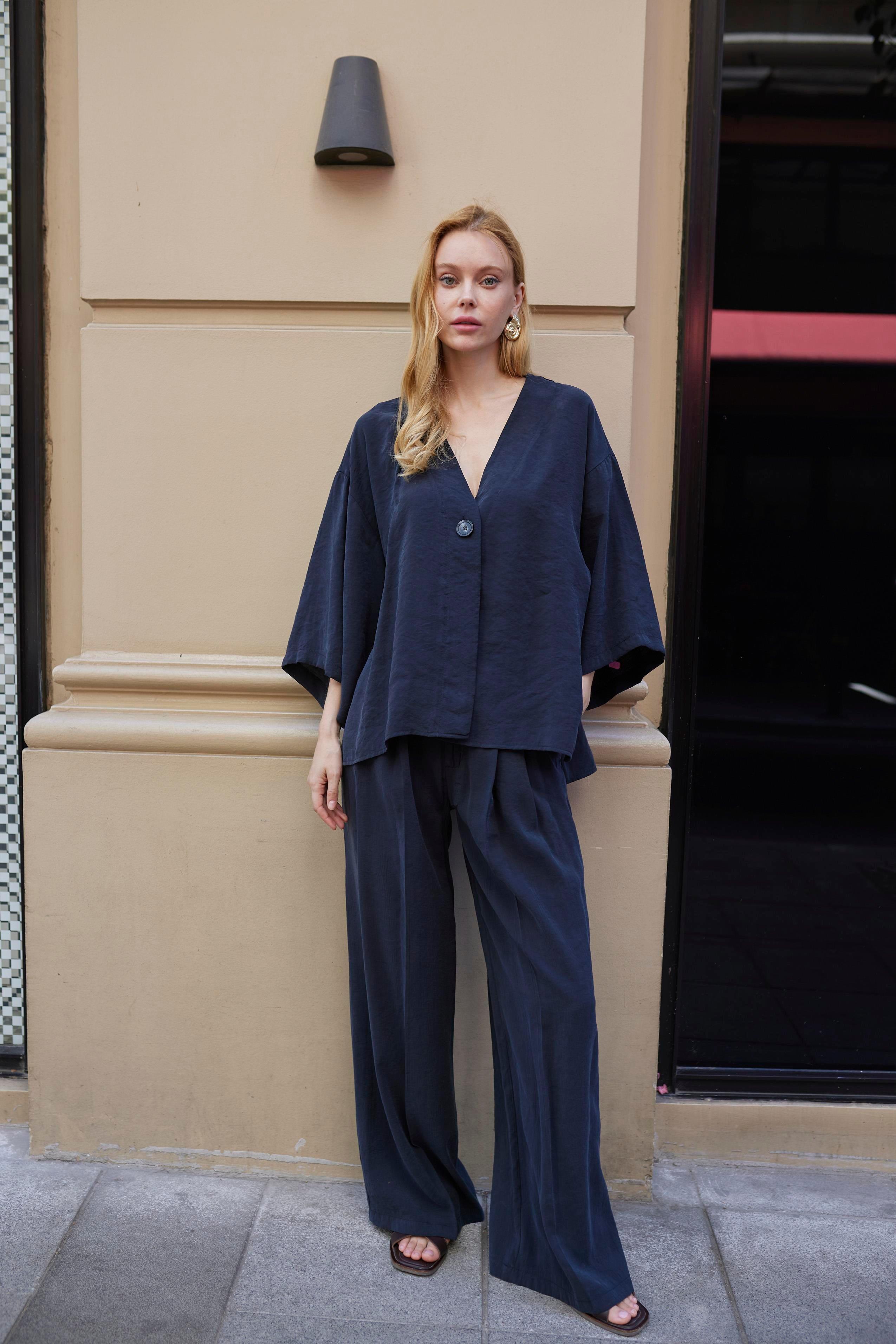 51173 BLUZ PANTOLON TAKIM SİYAH