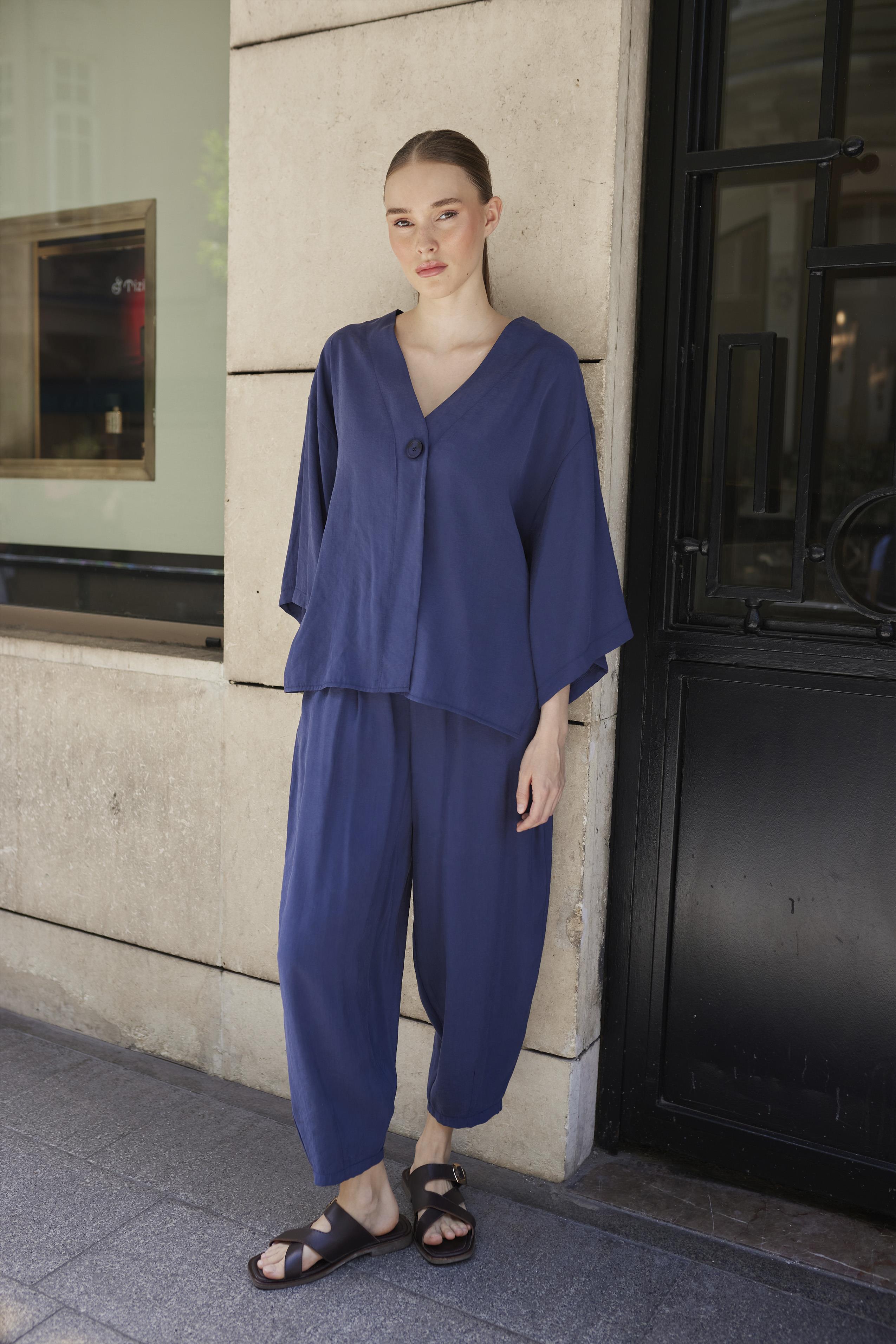 51189 BLUZ PANTOLON TAKIM LACİVERT