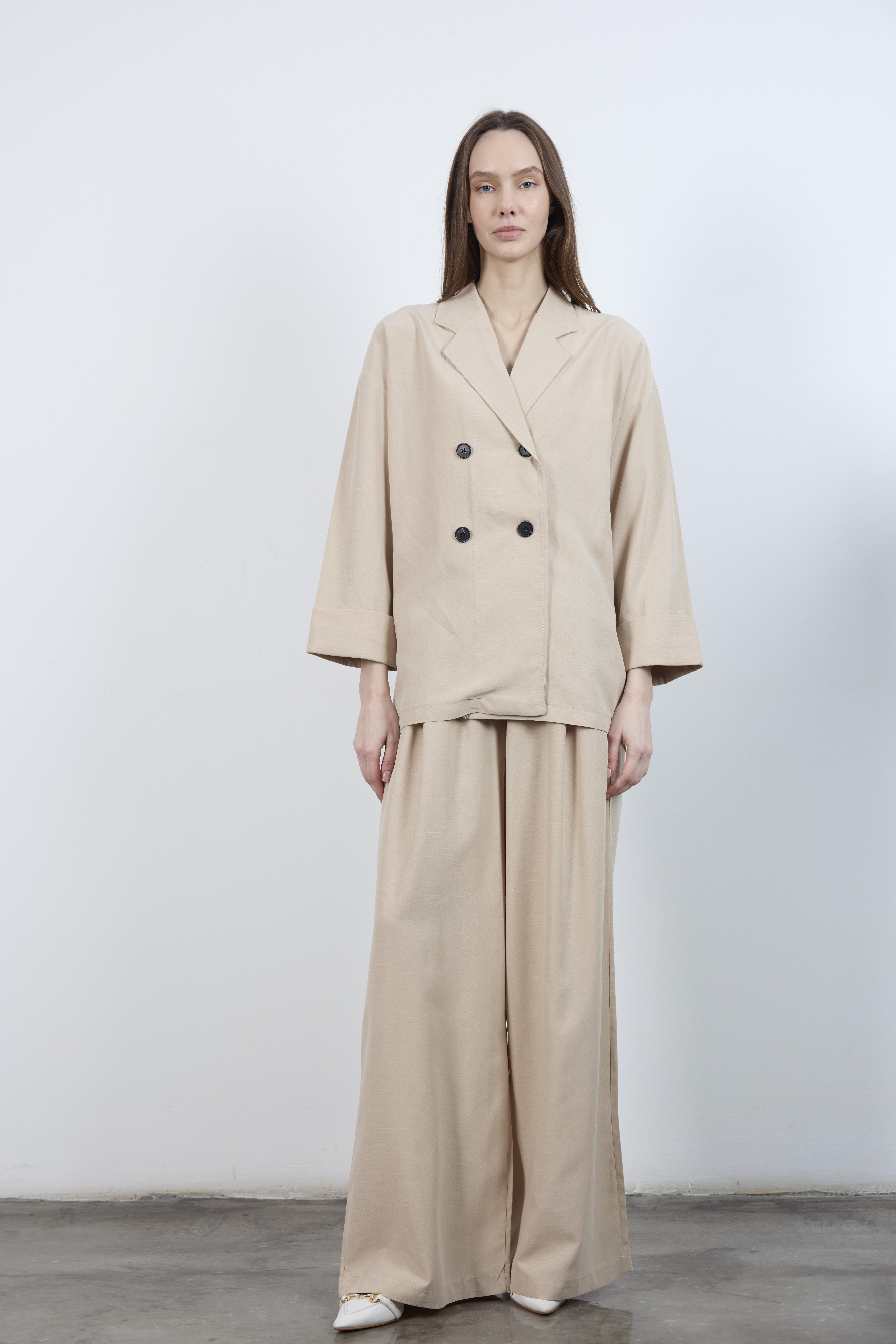 9545 CEKET PANTOLON TAKIM VİZON