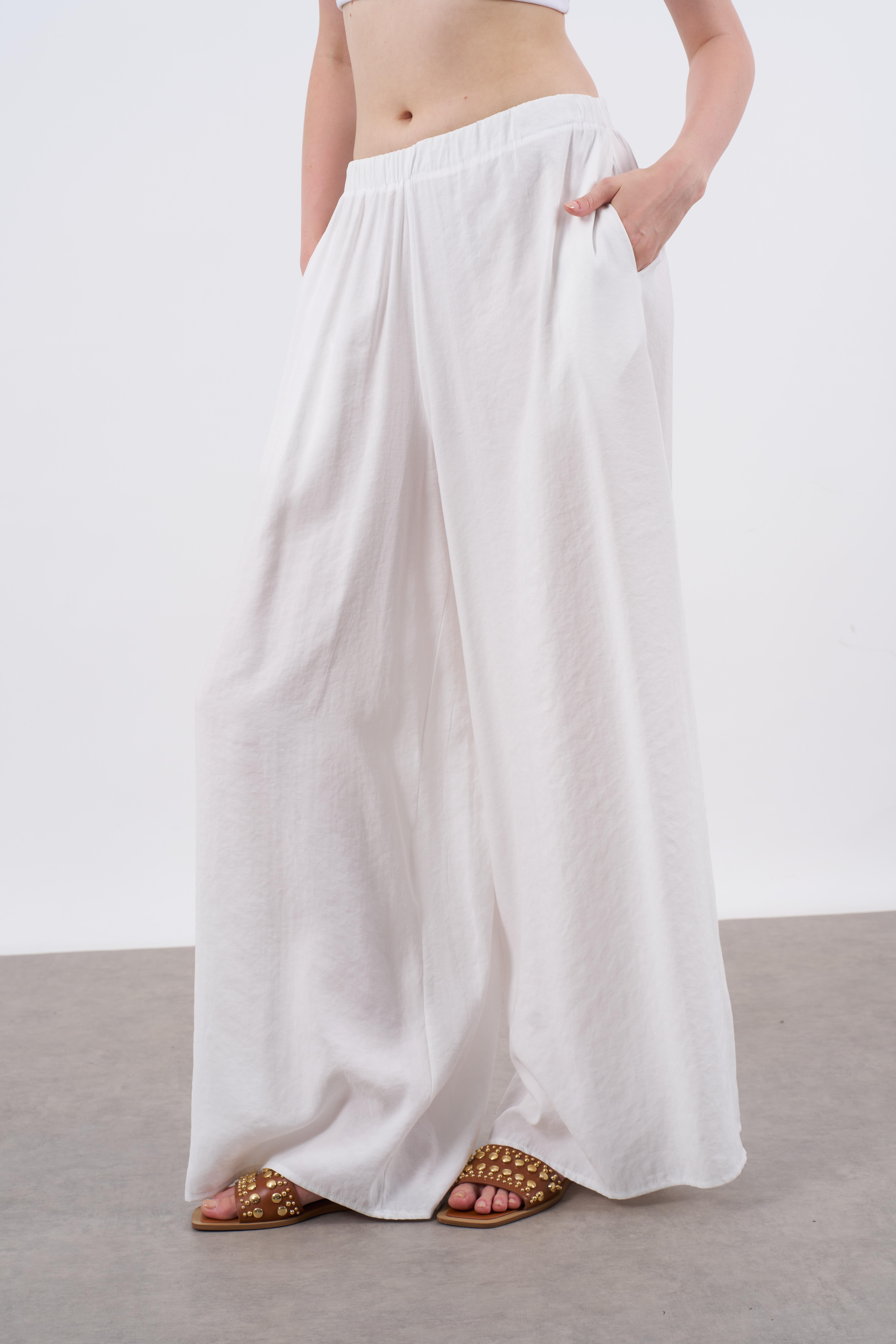 50979 LASTİKLİ PANTOLON BEYAZ