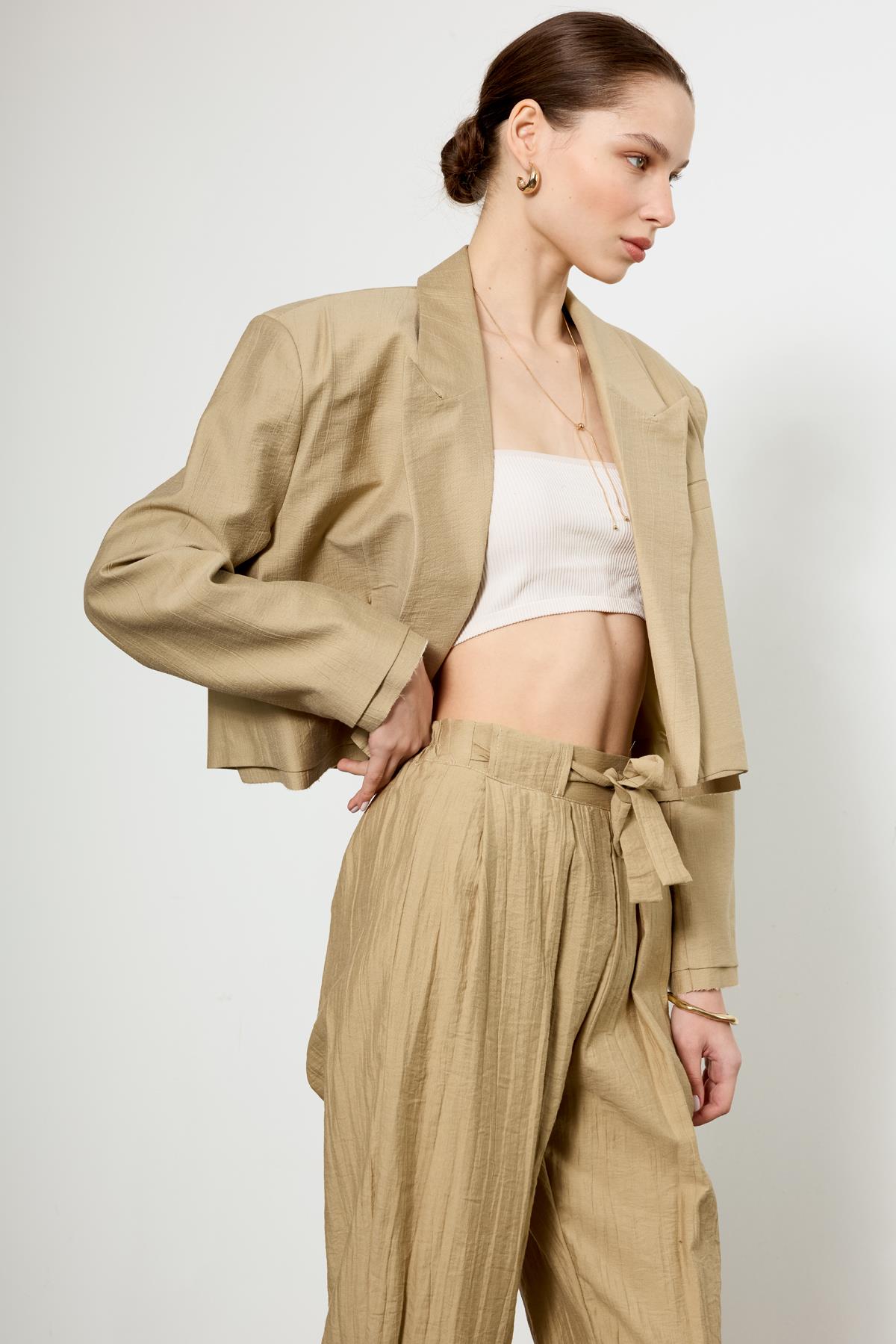 9557 CROP CEKET PANTOLON TAKIM HAKİ