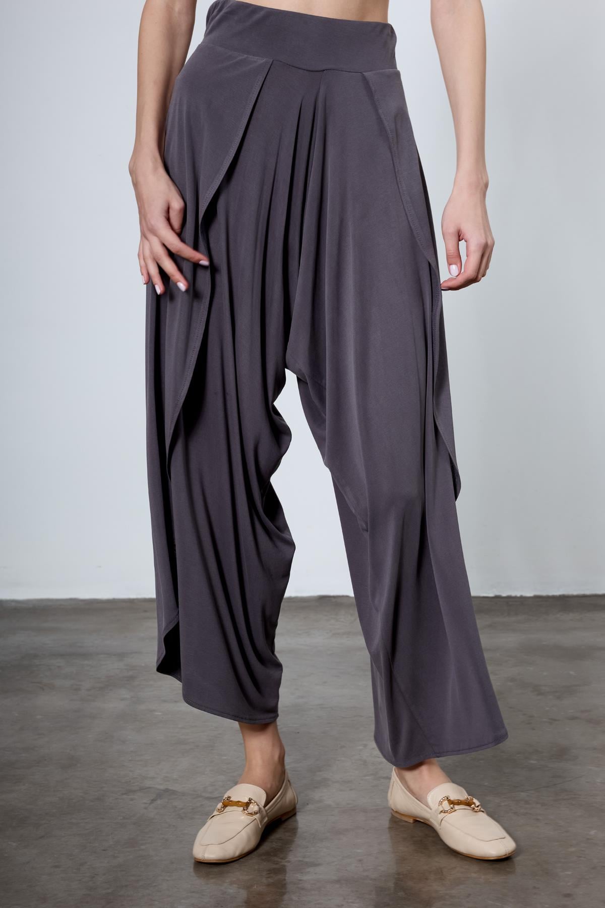 51147 YIRTMAÇLI ŞALVAR PANTOLON ANTRASİT