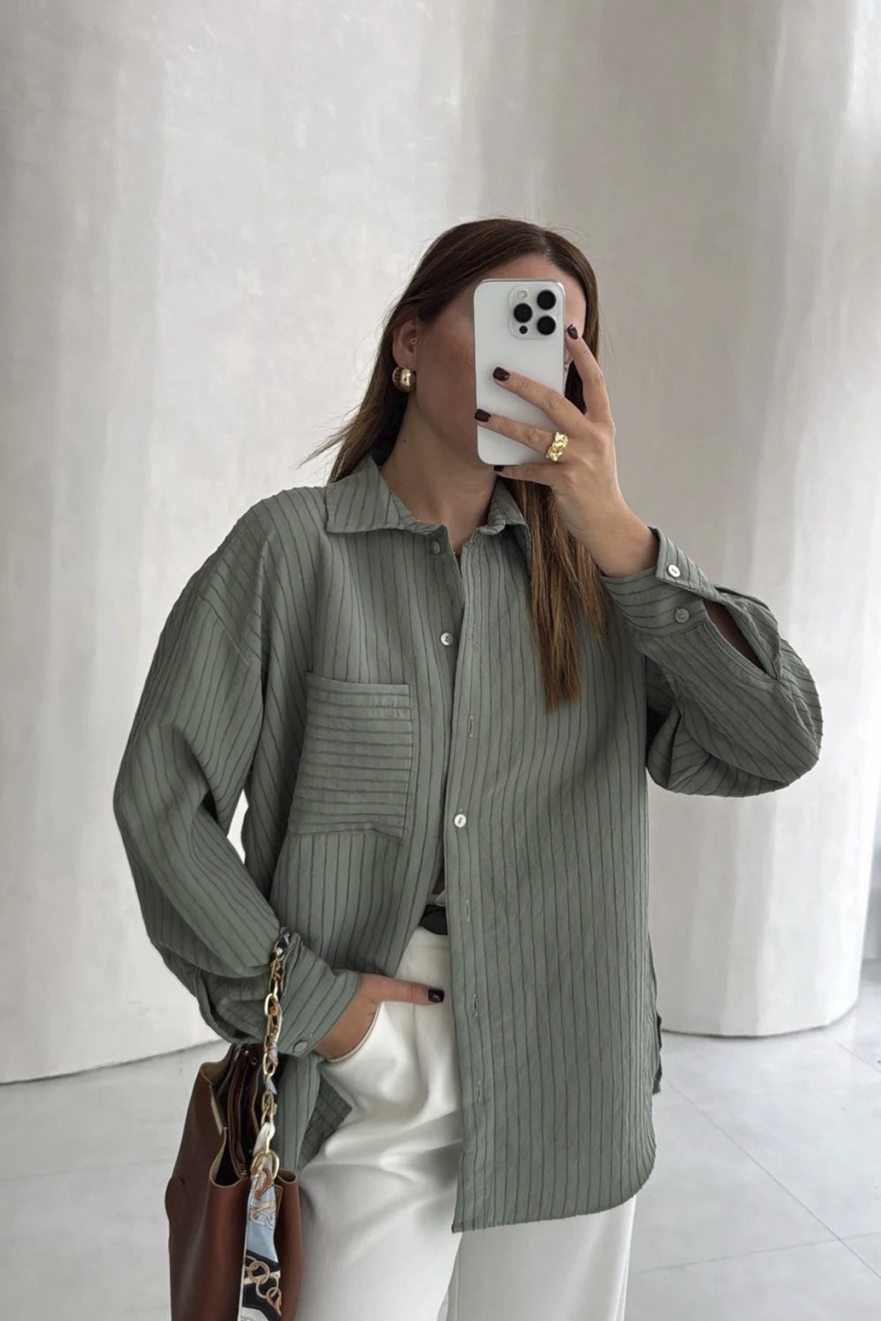 5000 OVERSIZE GÖMLEK ÇAĞLA YEŞİL