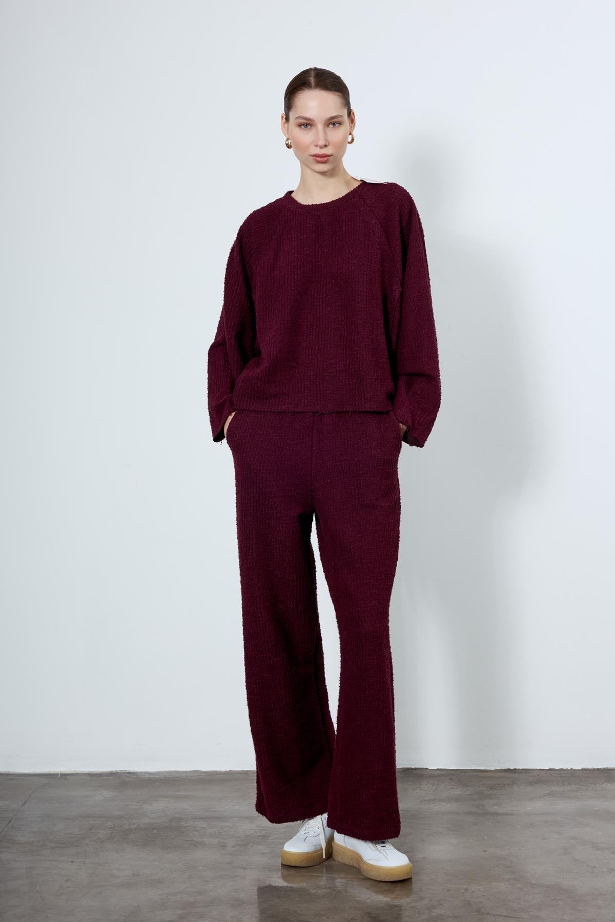 51105 SWEAT PANTOLON TAKIM BORDO