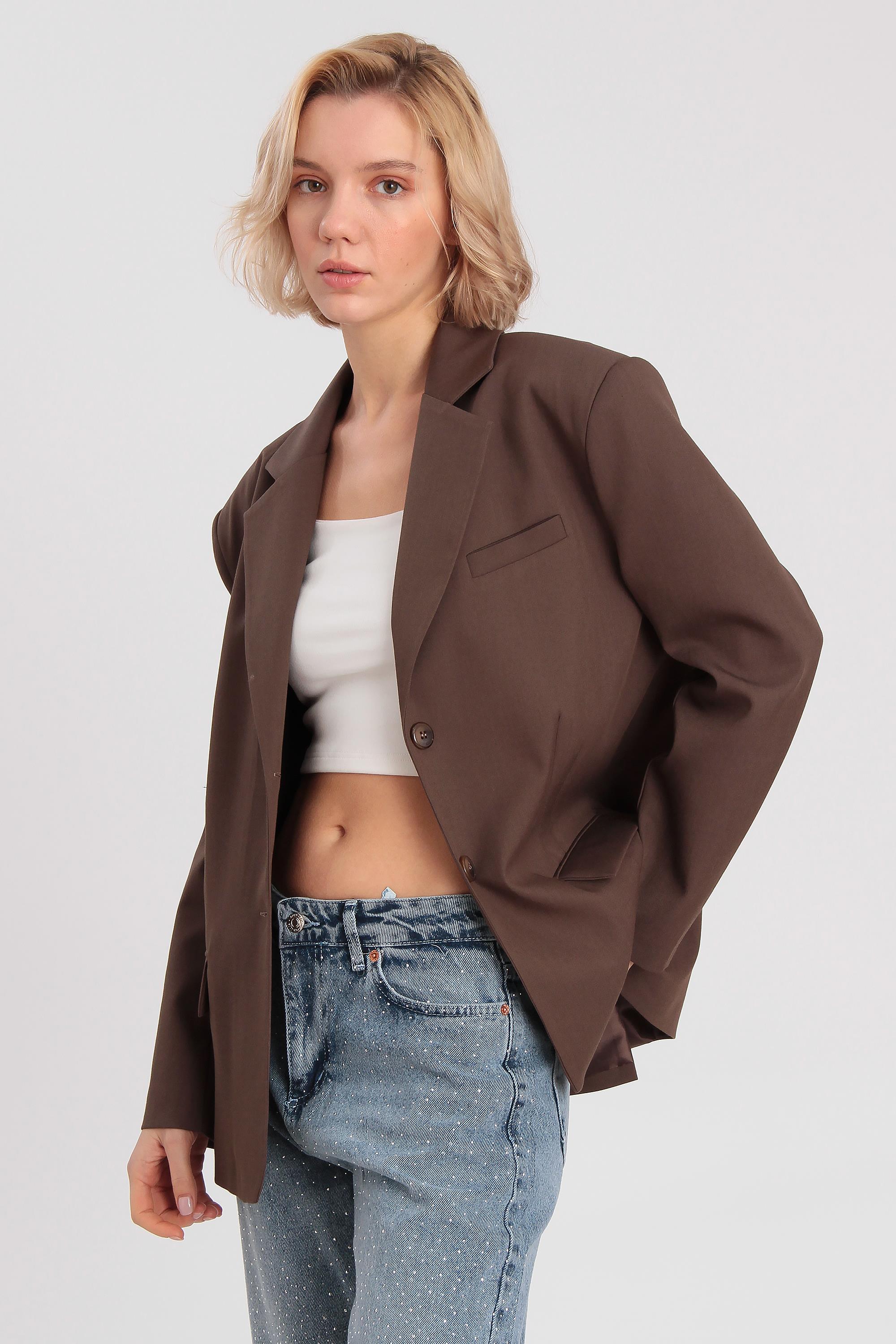 9281 POLİVİSKON CEKET KAHVE