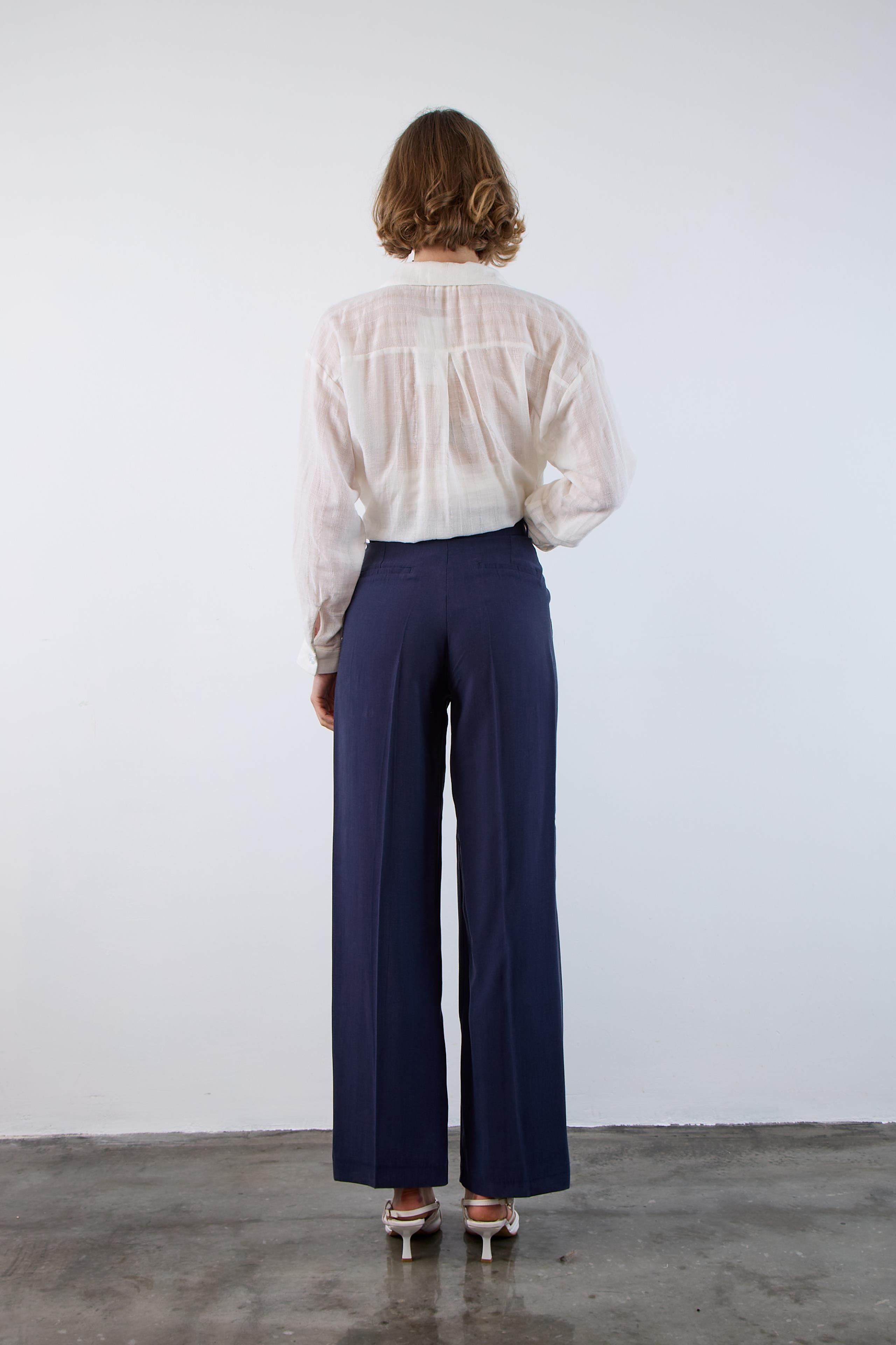 51020 TENCEL PANTOLON LACİVERT