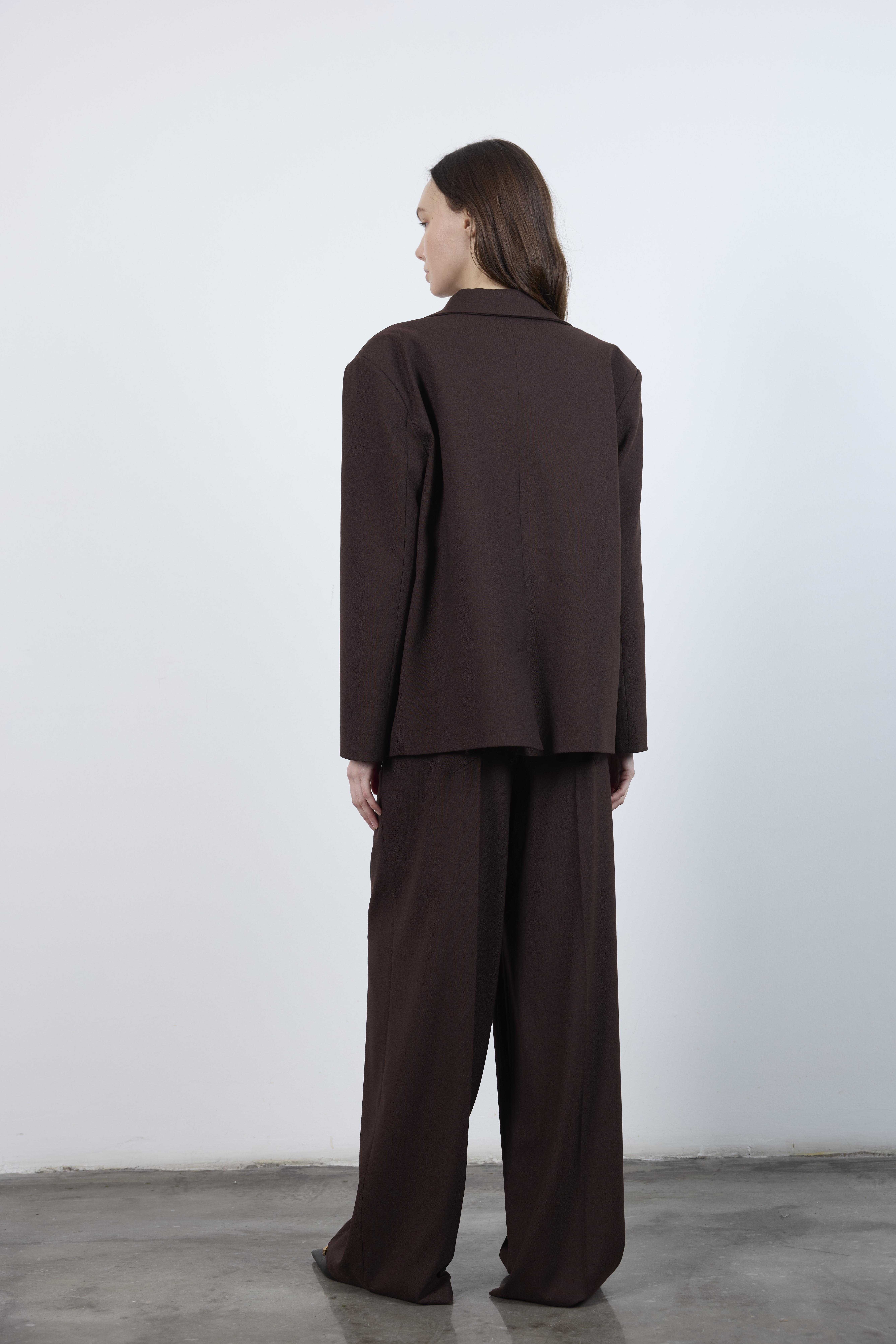 50949 POLİVİSKON PANTOLON KAHVE