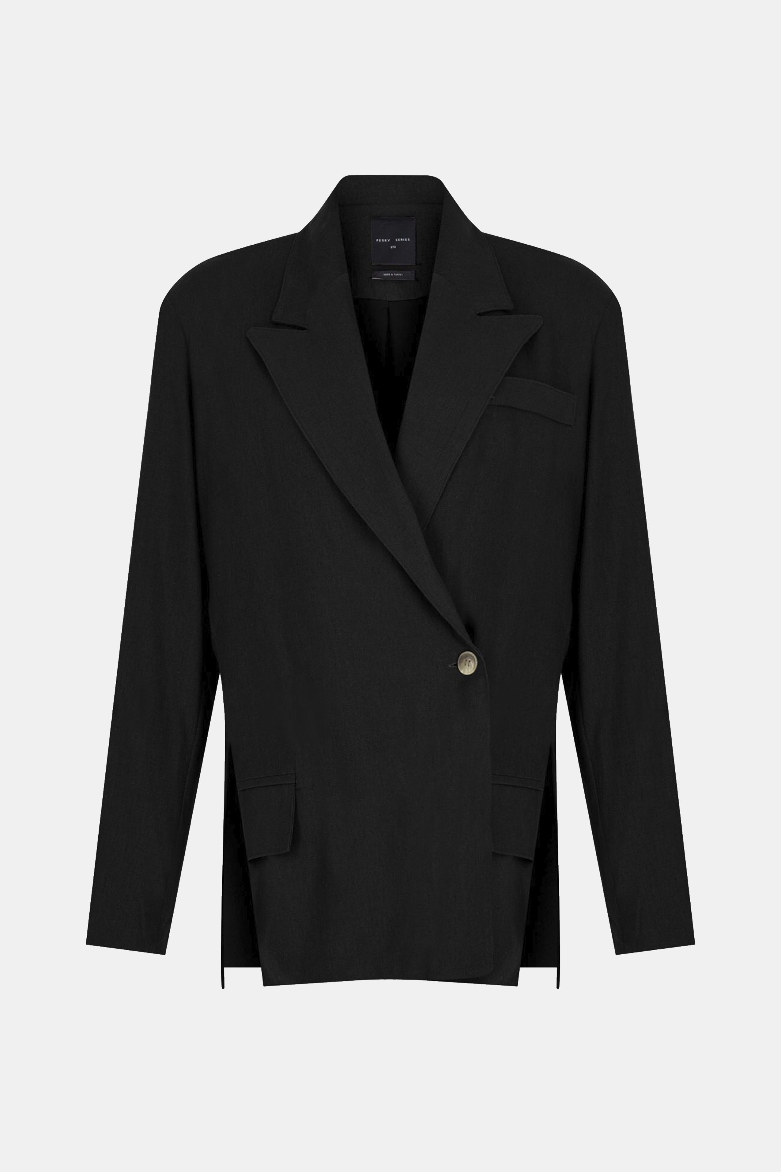 9670 KETEN BLAZER CEKET SİYAH