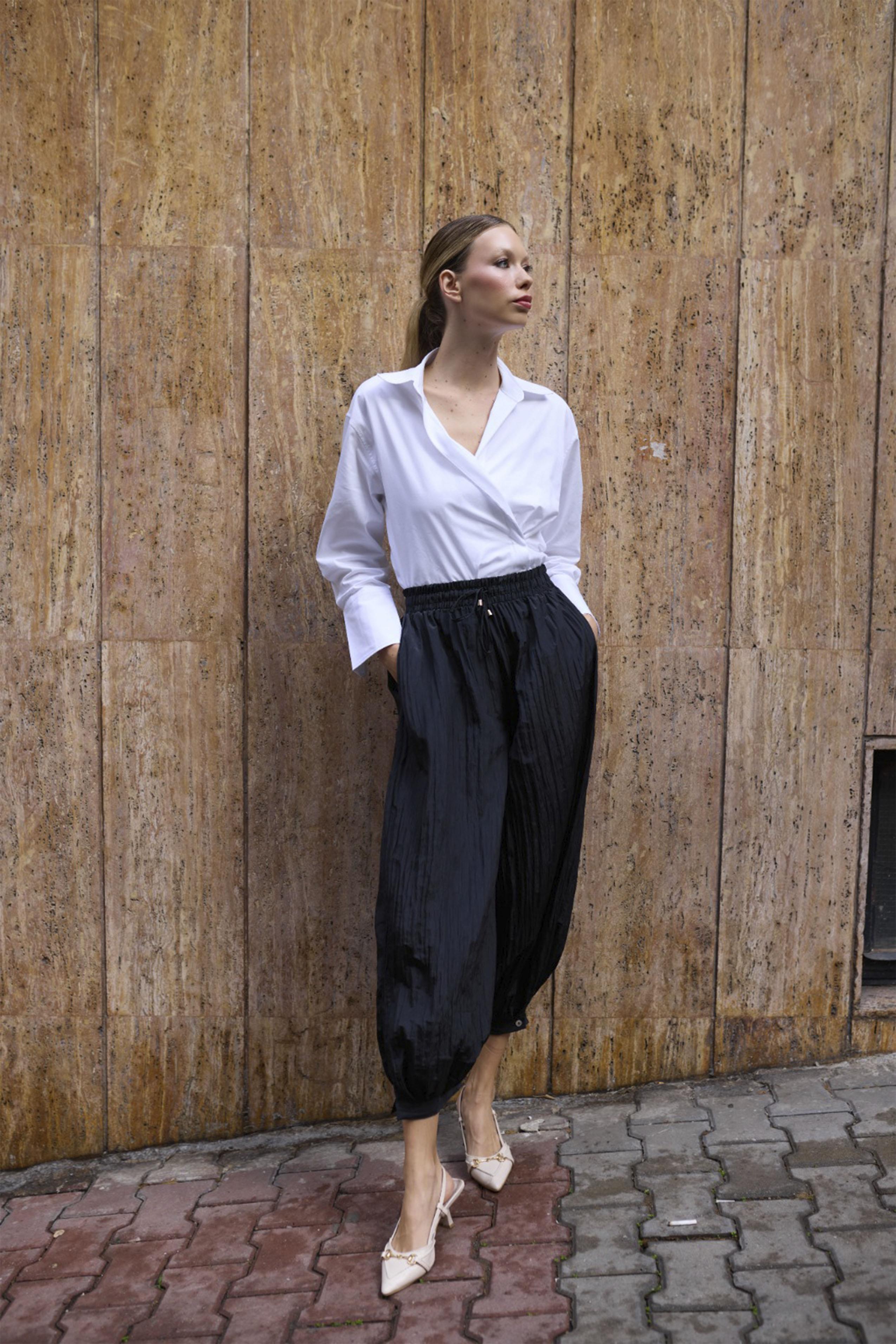 51226 ŞALVAR PANTOLON SİYAH