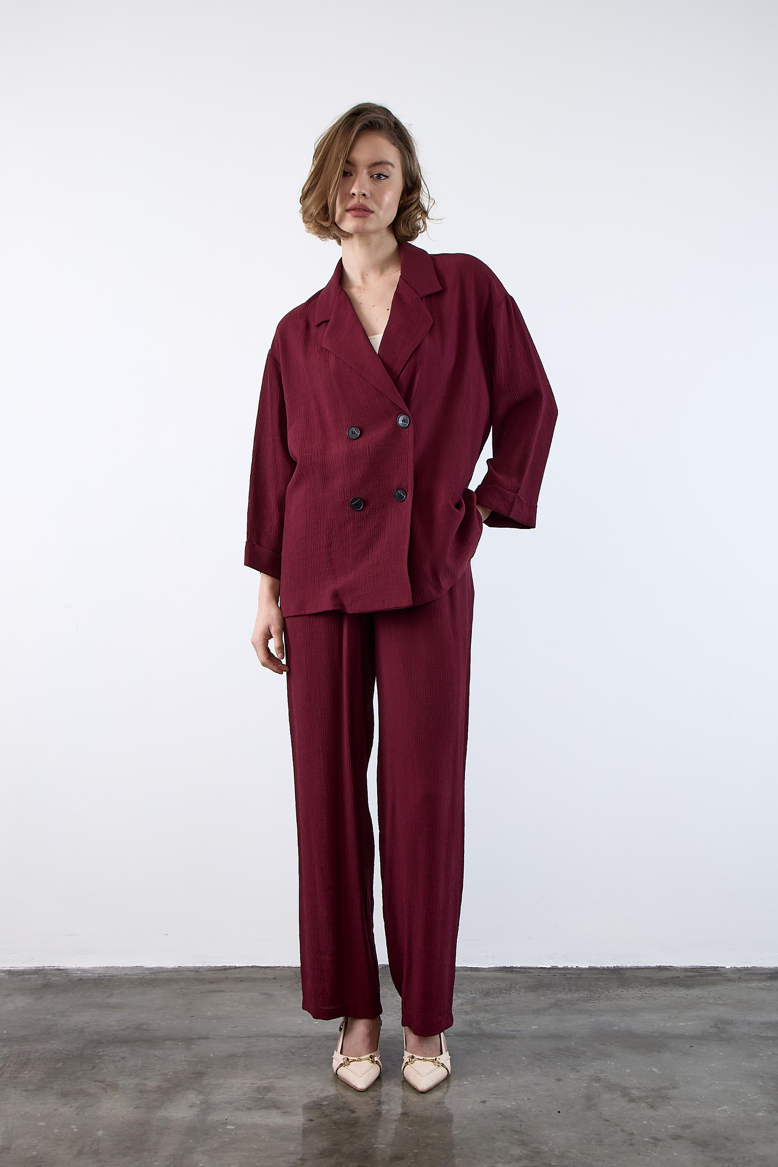 51107 CEKET PANTOLON TAKIM BORDO