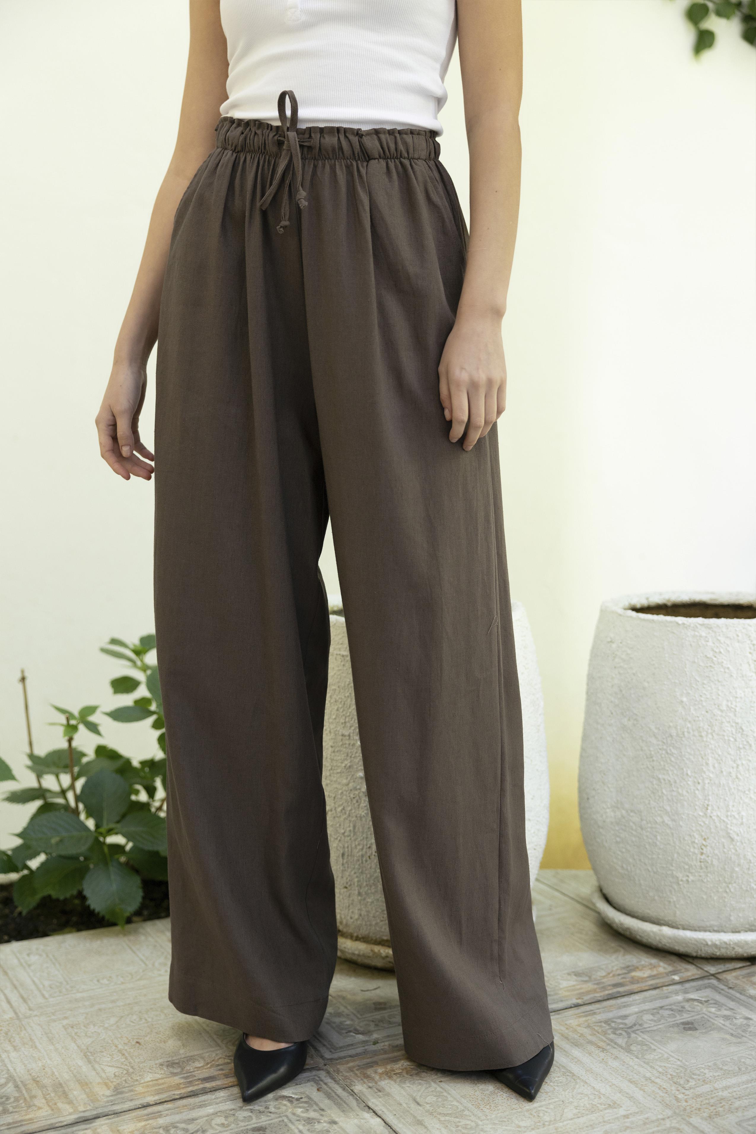 51017 KETEN PANTOLON KAHVE