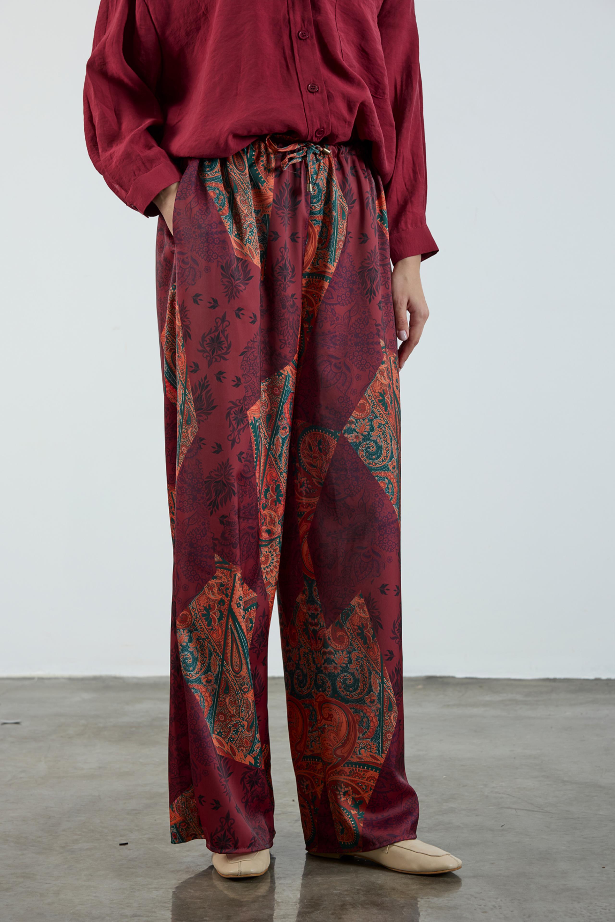 51139 EMPİRME SATEN PANTOLON MÜRDÜM