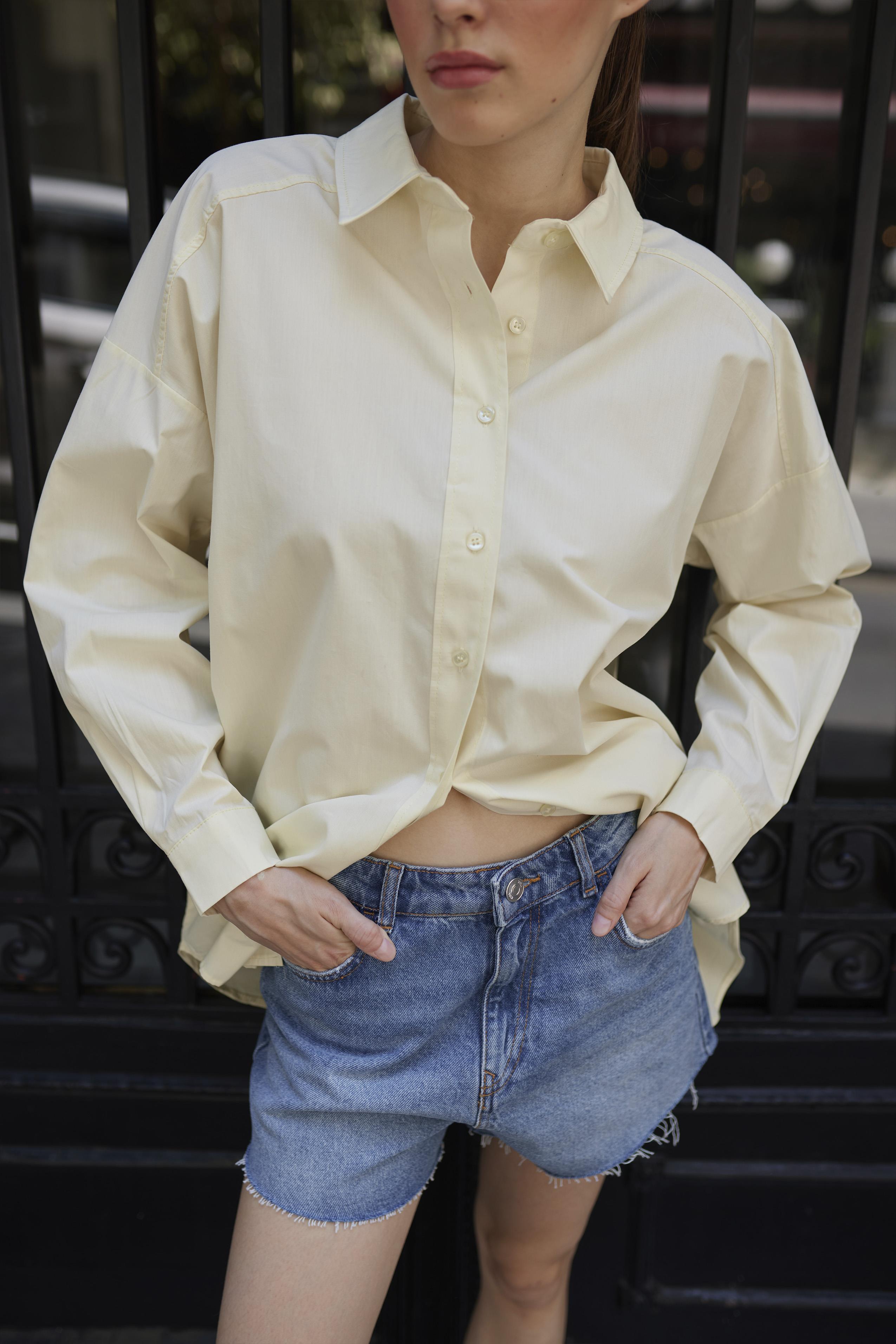 4943 POPLİN GÖMLEK SARI