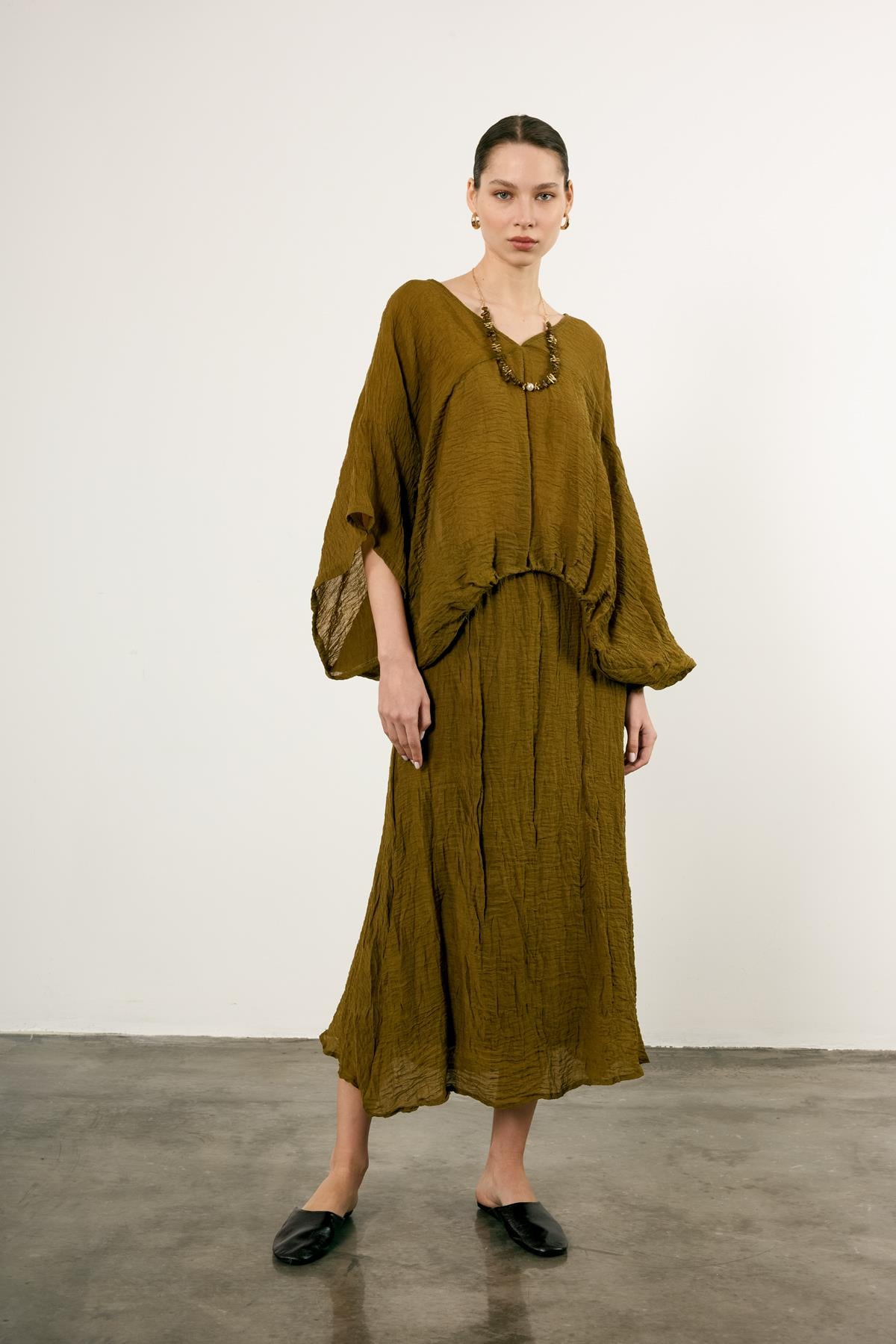 51134 BLUZ ETEK TAKIM OLİVE