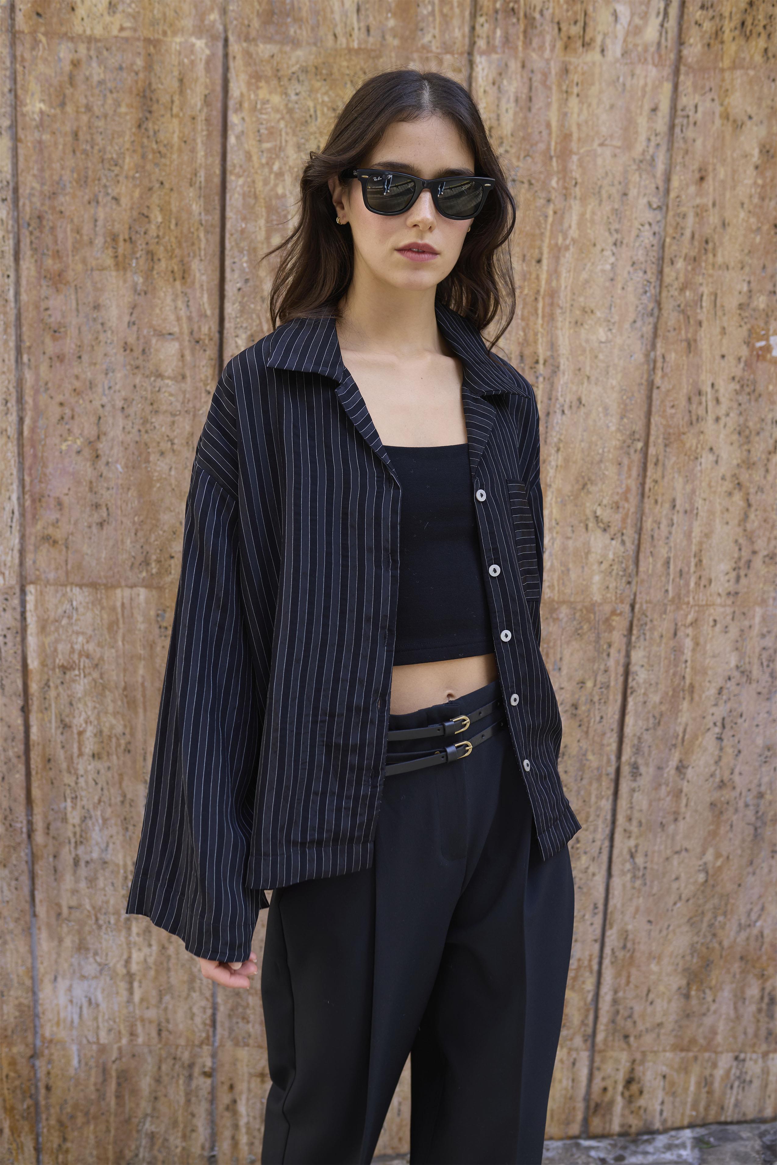 4998 OVERSIZE GÖMLEK SİYAH