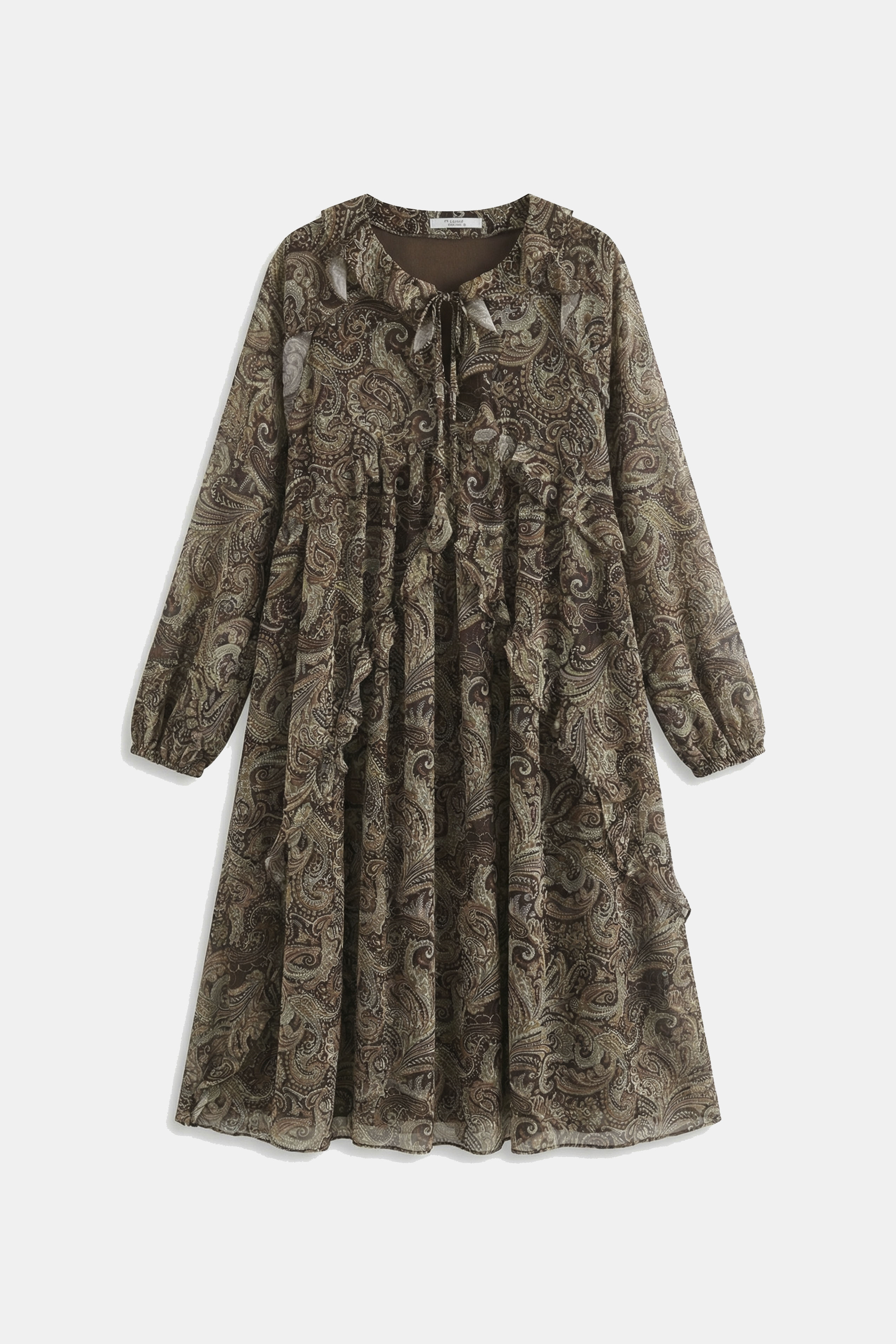 3359 FIRFIRLI ELBİSE KAHVE