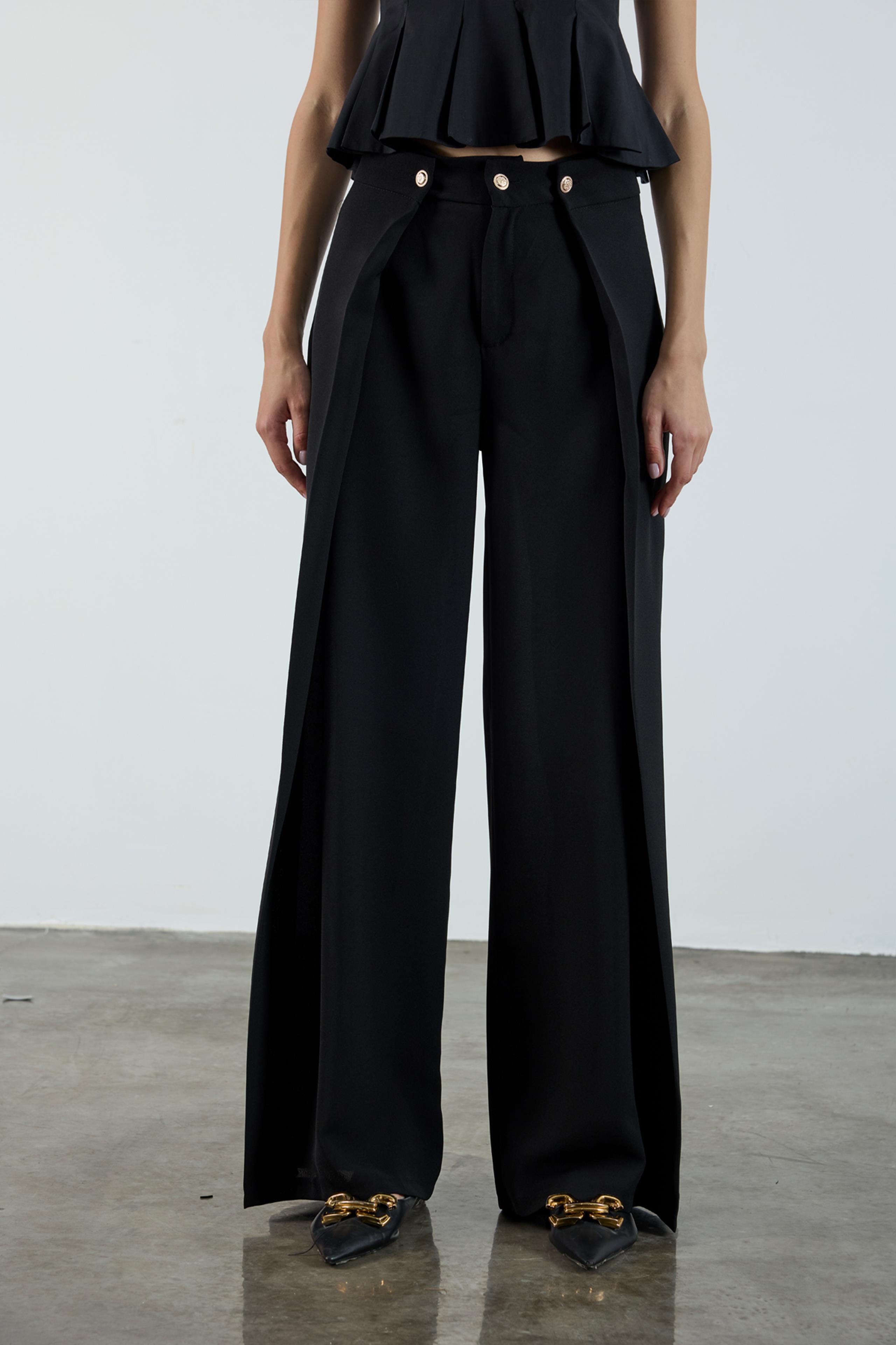 51133 KREP PANTOLON SİYAH