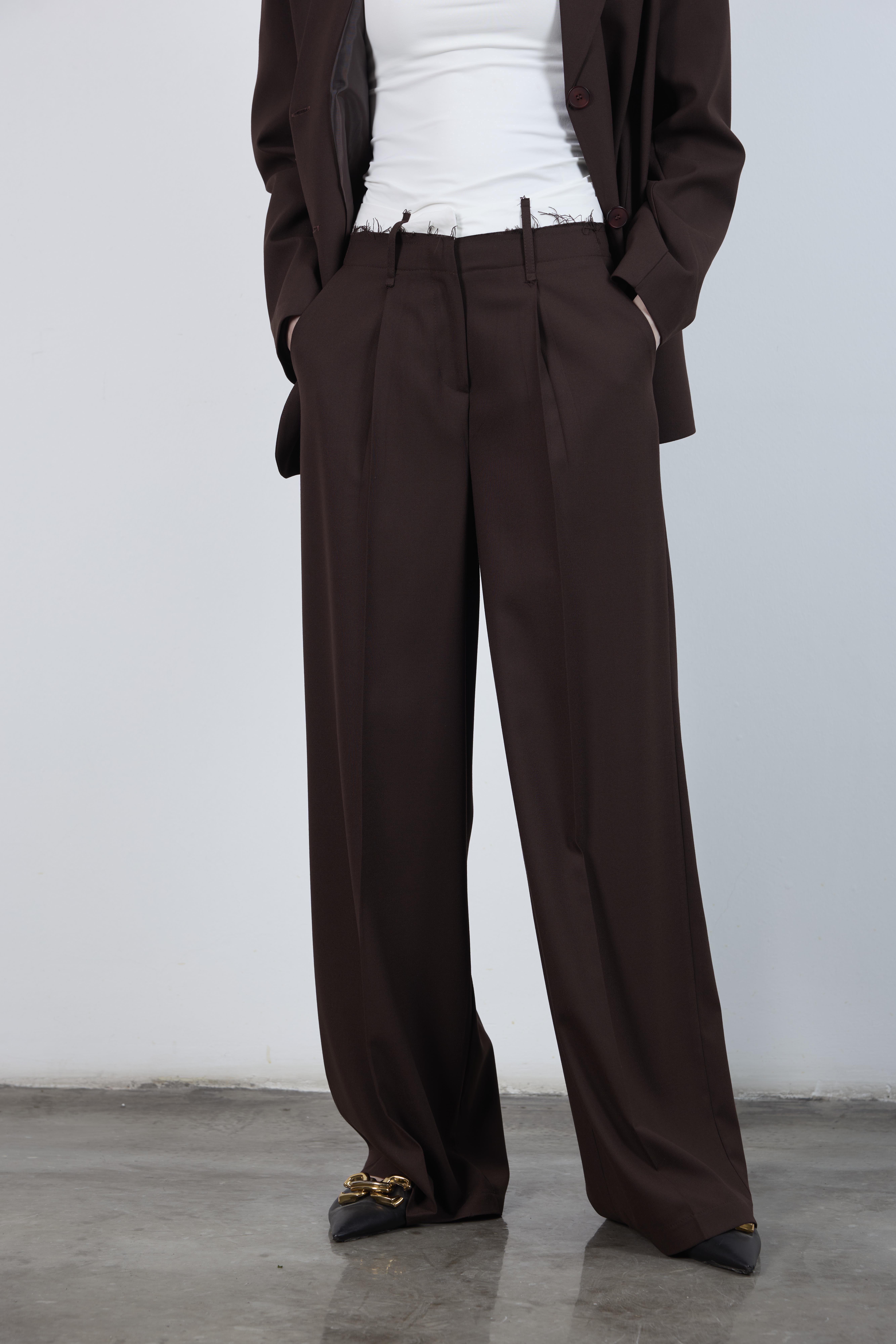 50949 POLİVİSKON PANTOLON KAHVE